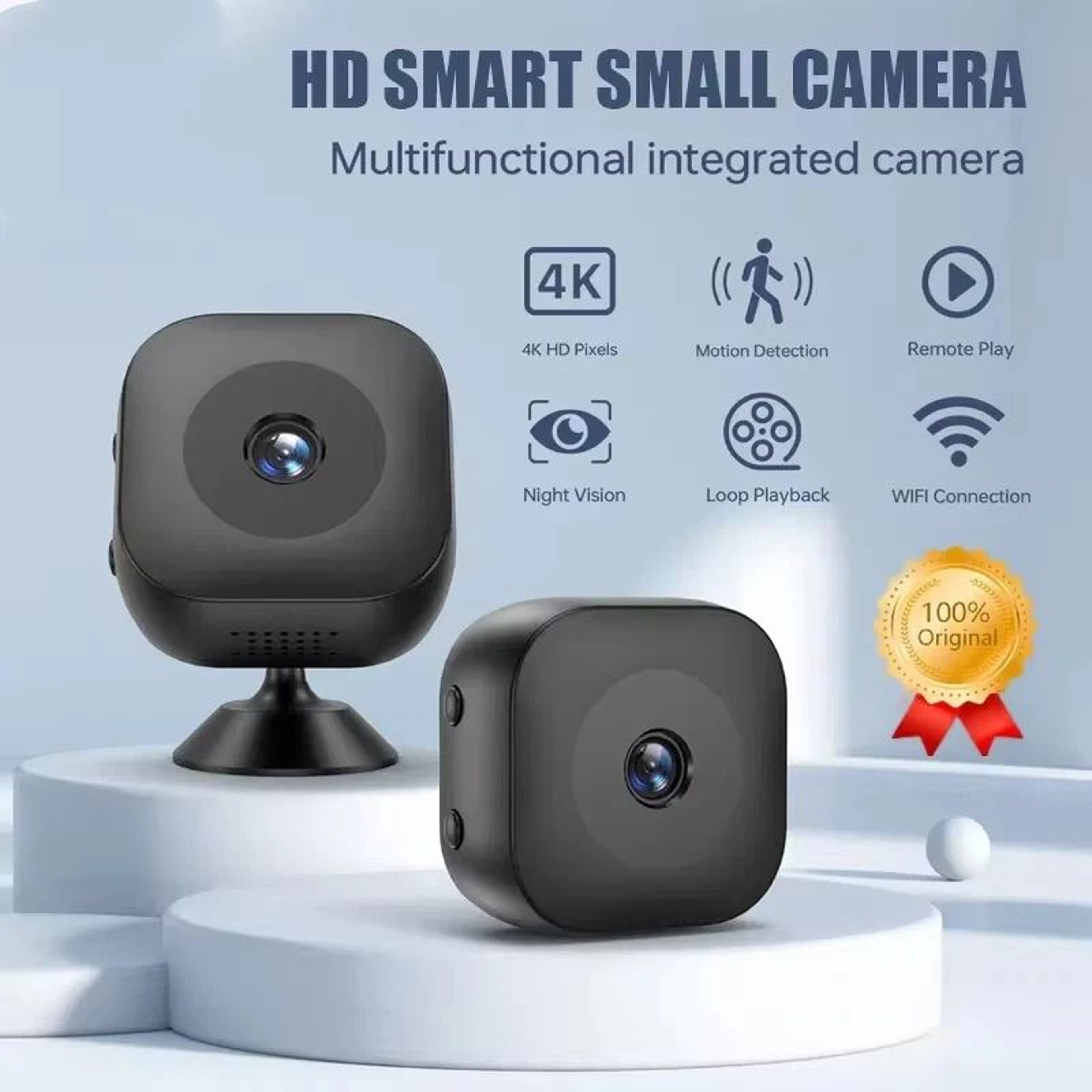 Mini 4K WiFi Wireless Security Camera With Remote Monitoring And Night Vision 0