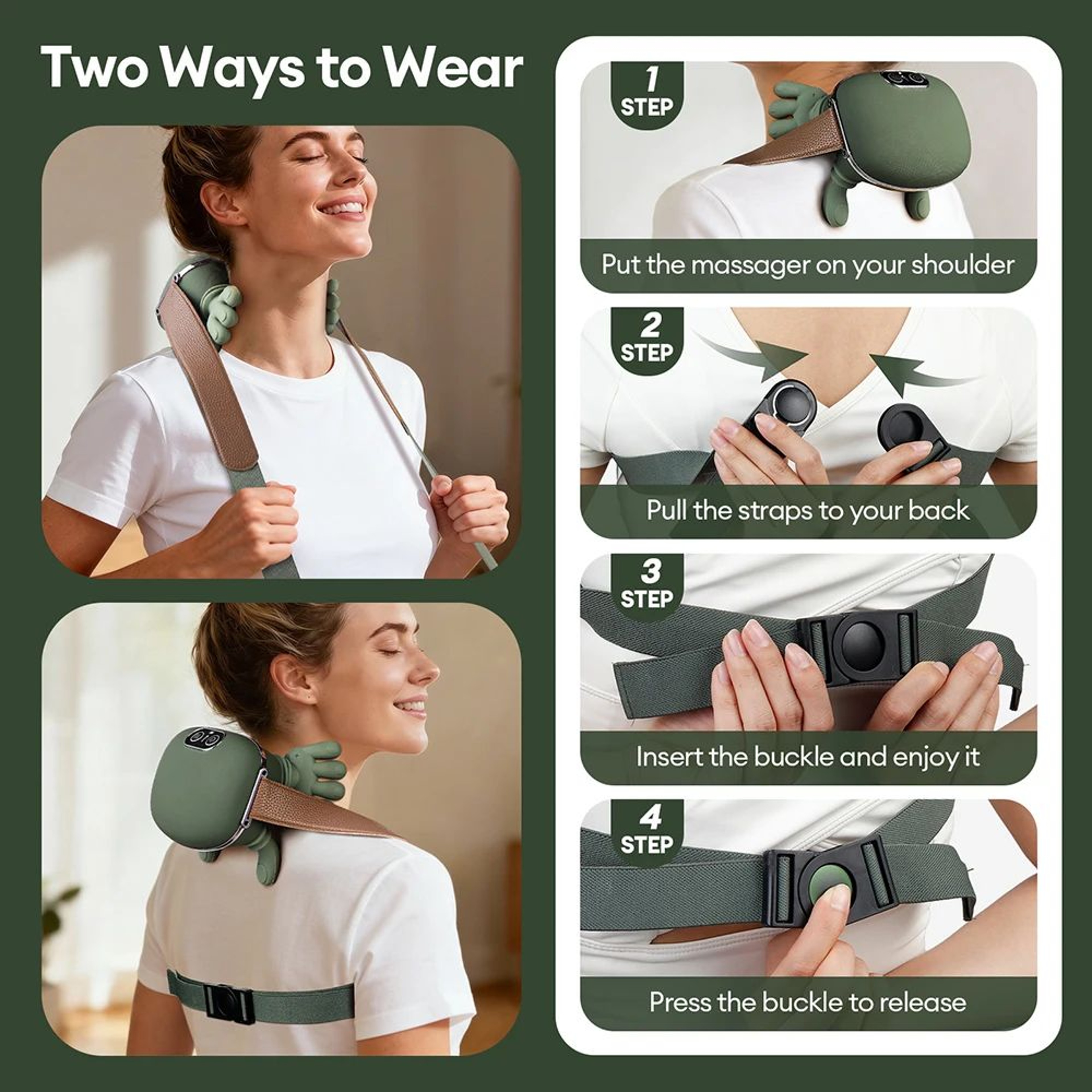 Bionic Finger Wireless Neck Massager With 4D Kneading And Brushless Motor Heat Shawl 3