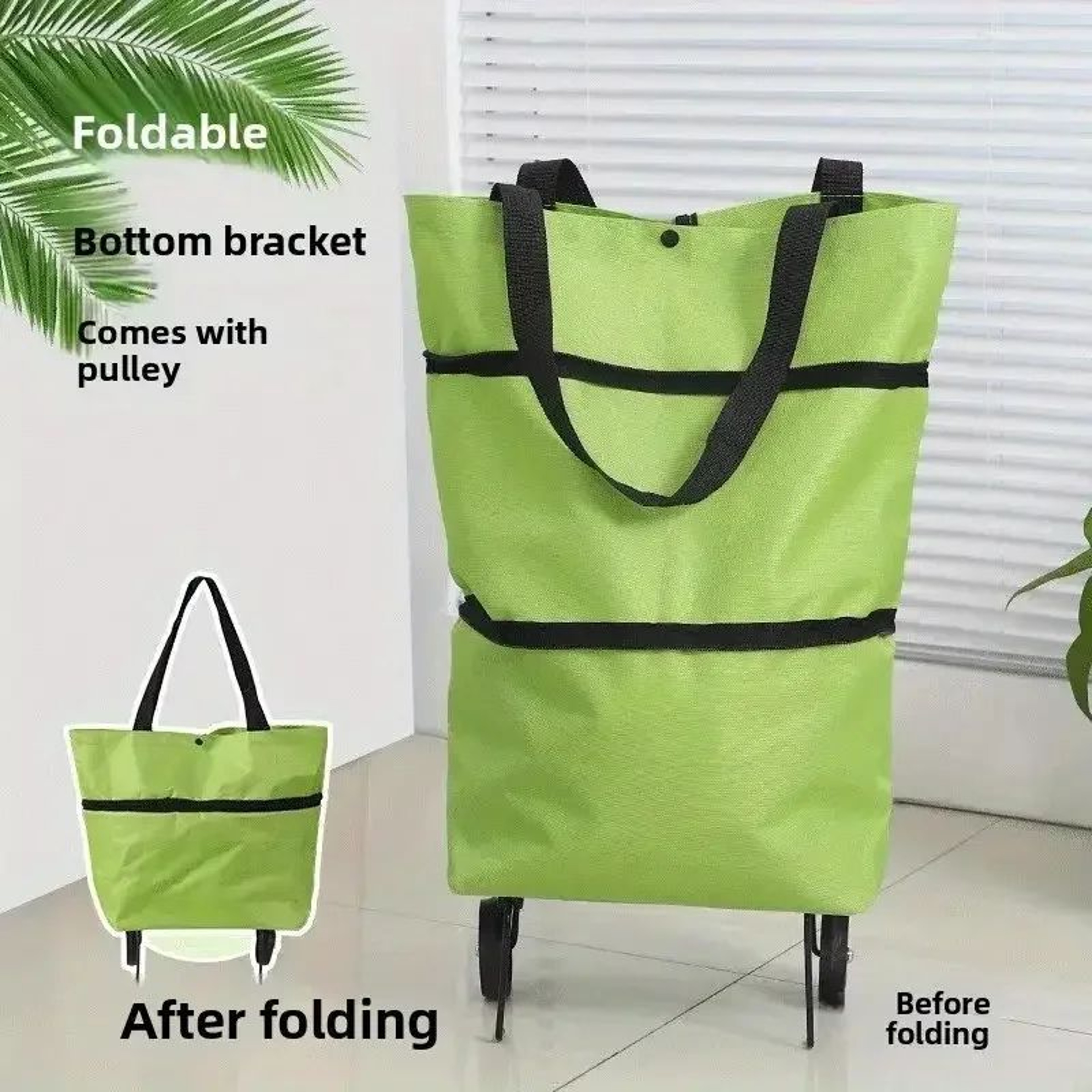 Heavy Duty Foldable Shopping Cart With Wheels Compact Wheeled Grocery Cart For Home And Office 4