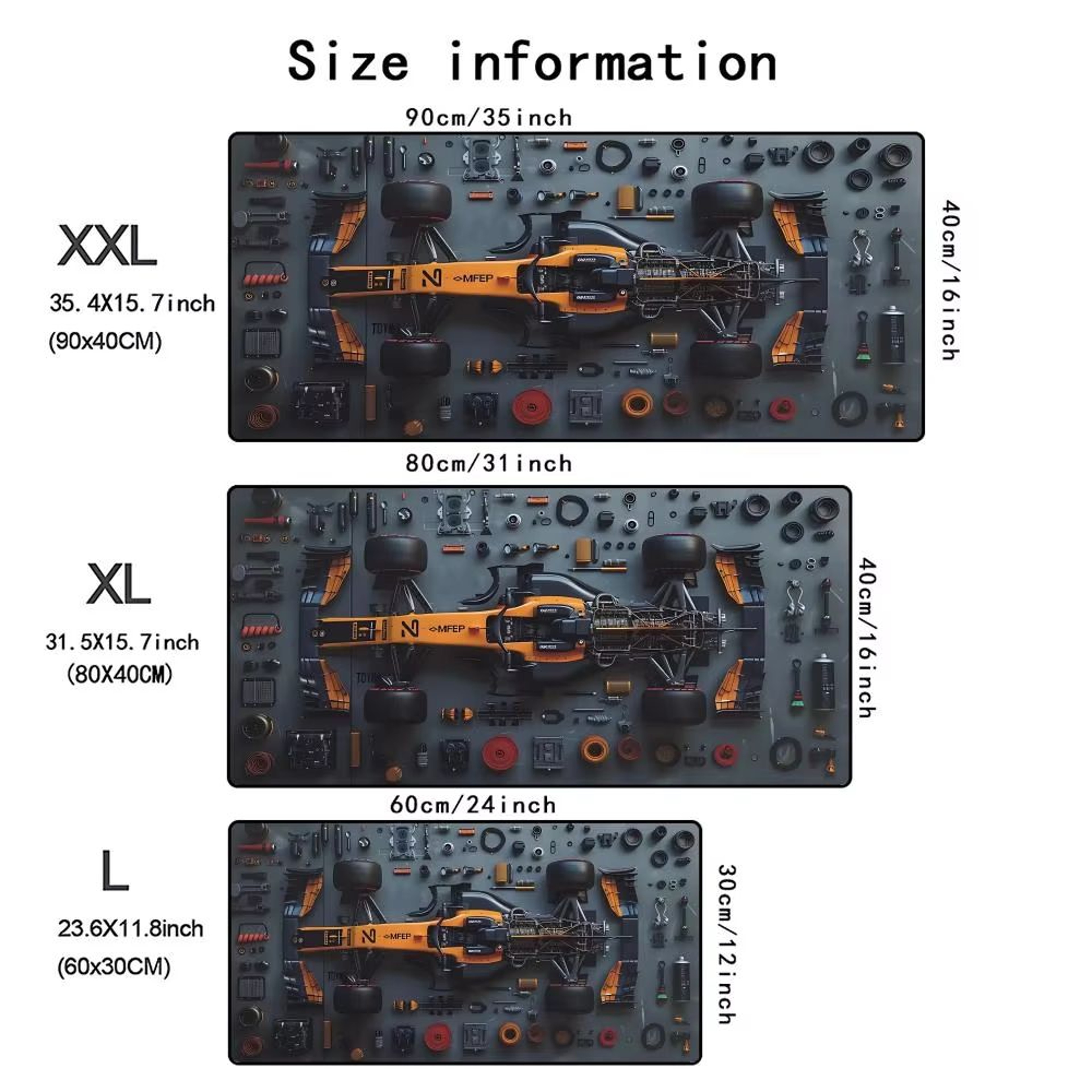 F1 Racing XXL Mouse Pad Extended Gaming Desk Pad Non Slip Keyboard Mouse Mat 6