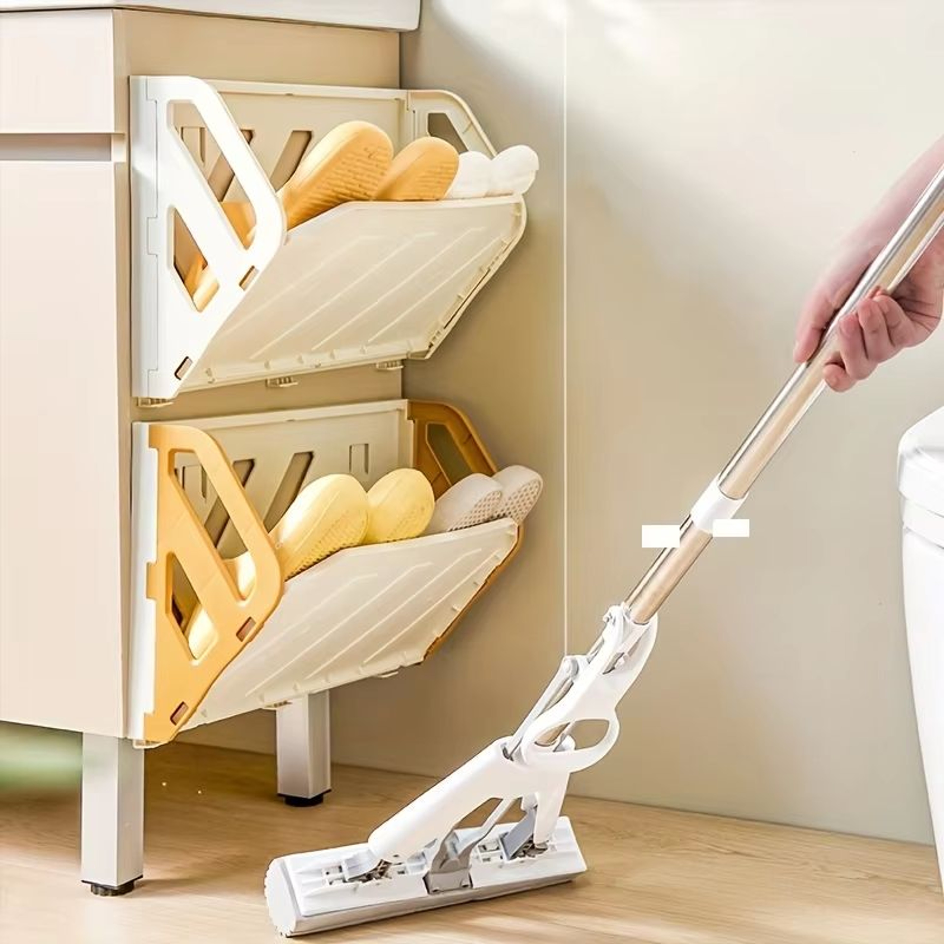 Foldable WallMounted Shoe Rack Hidden Storage Organizer For Space Saving Homes 3