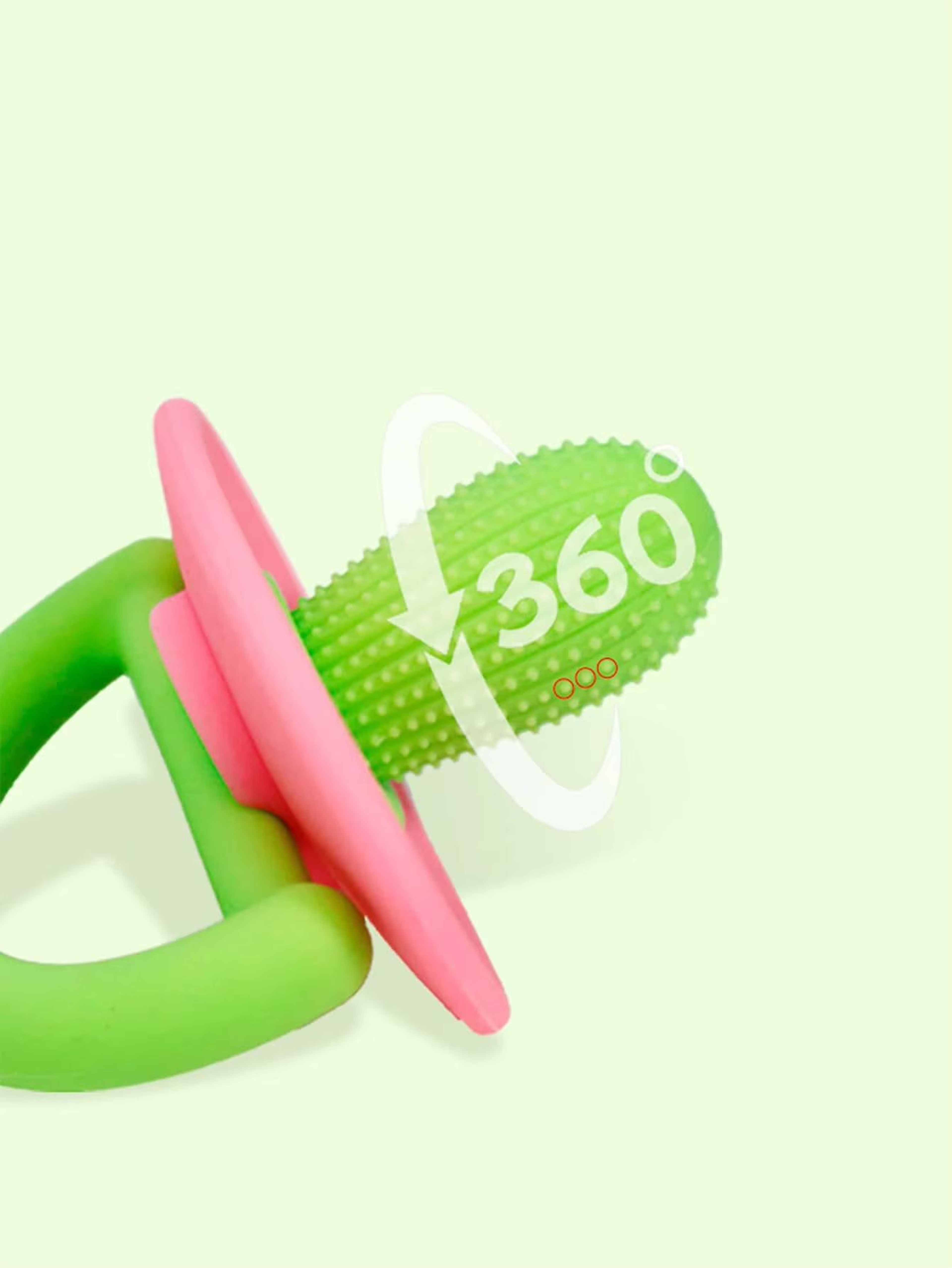 Soft Silicone PacifierStyle Baby Teether Ring With Massage Dot 1