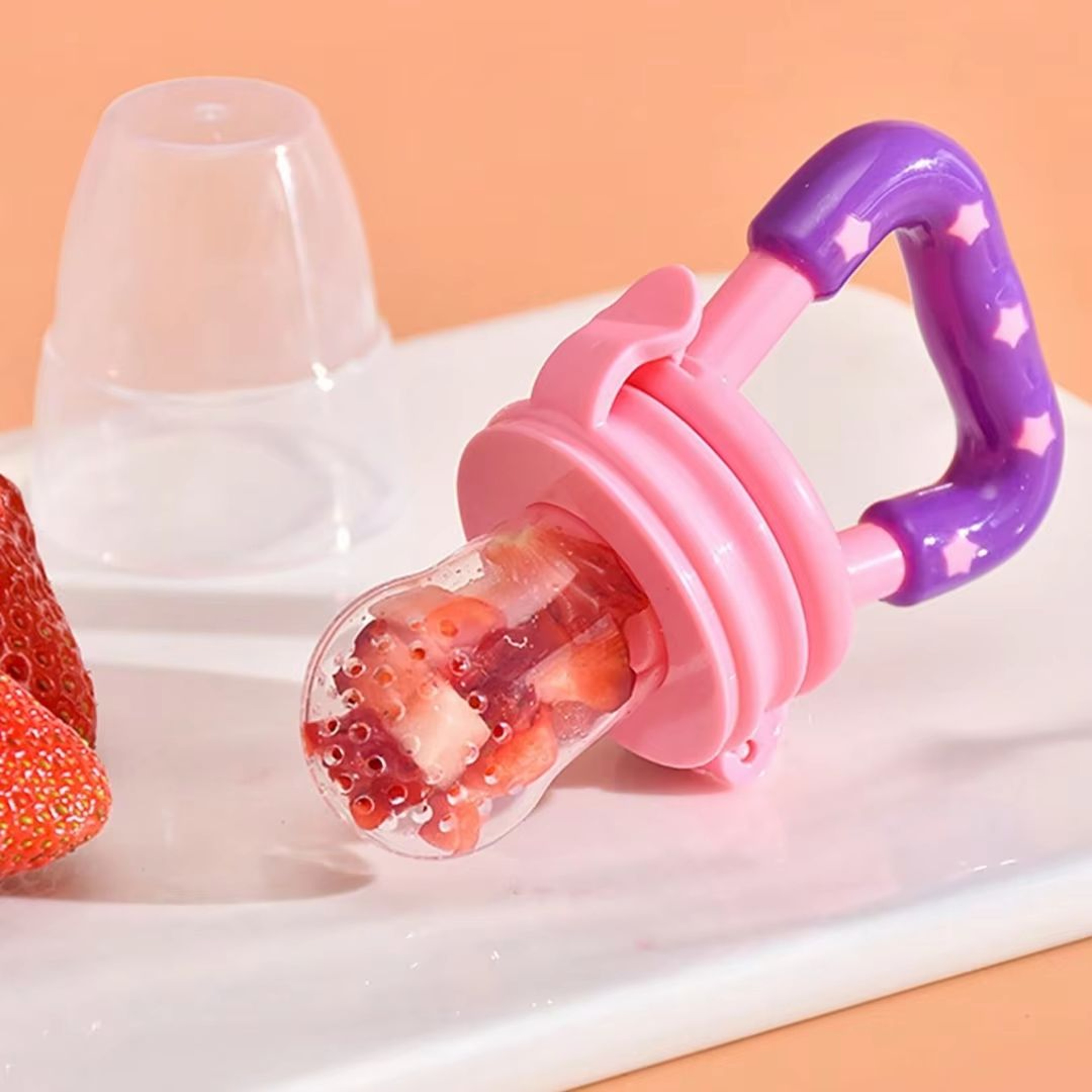 4Piece Baby Feeding Set With Suction Base Bottle Cereal  Fruit Feeders And Mesh Bags 3