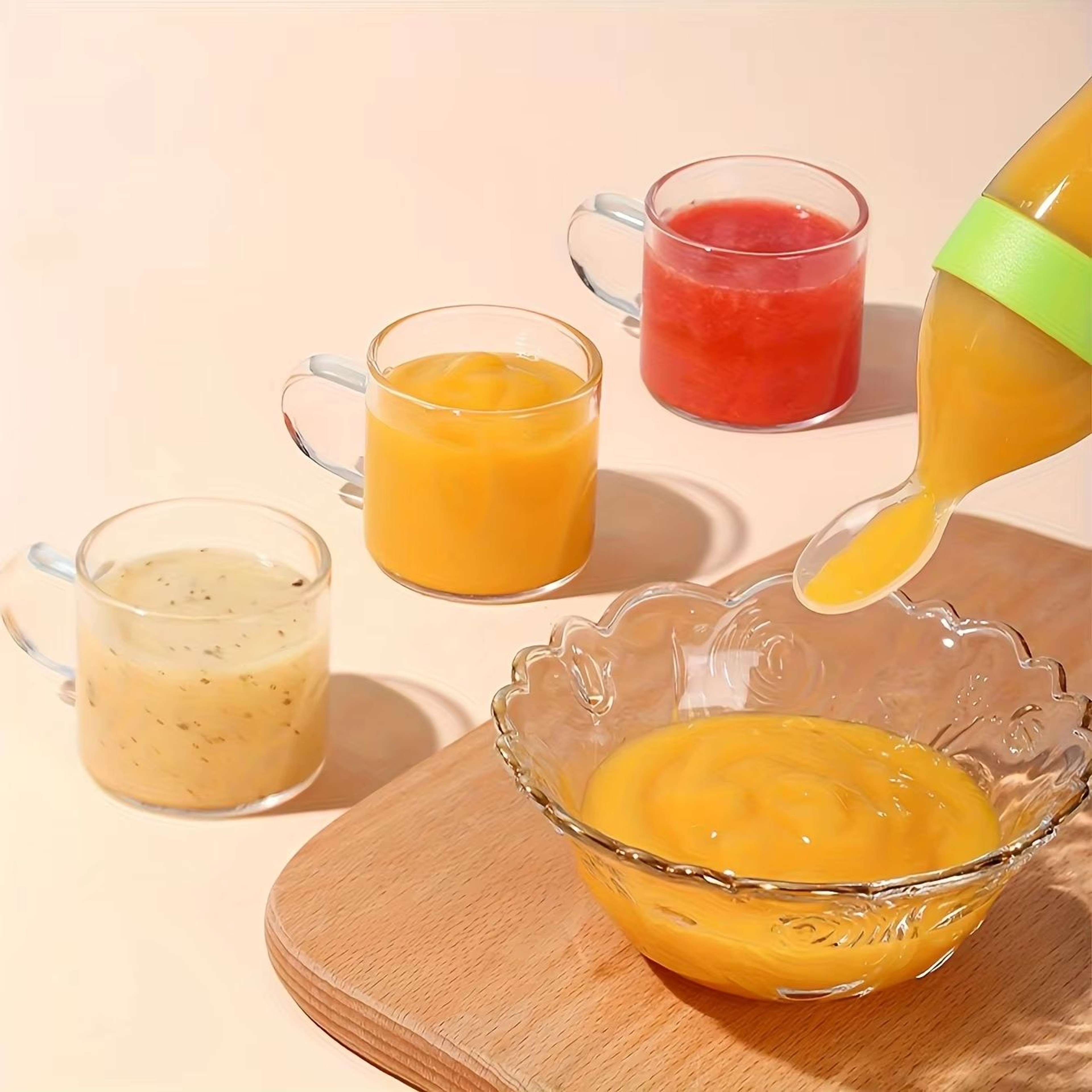 4Piece Baby Feeding Set With Suction Base Bottle Cereal  Fruit Feeders And Mesh Bags 4