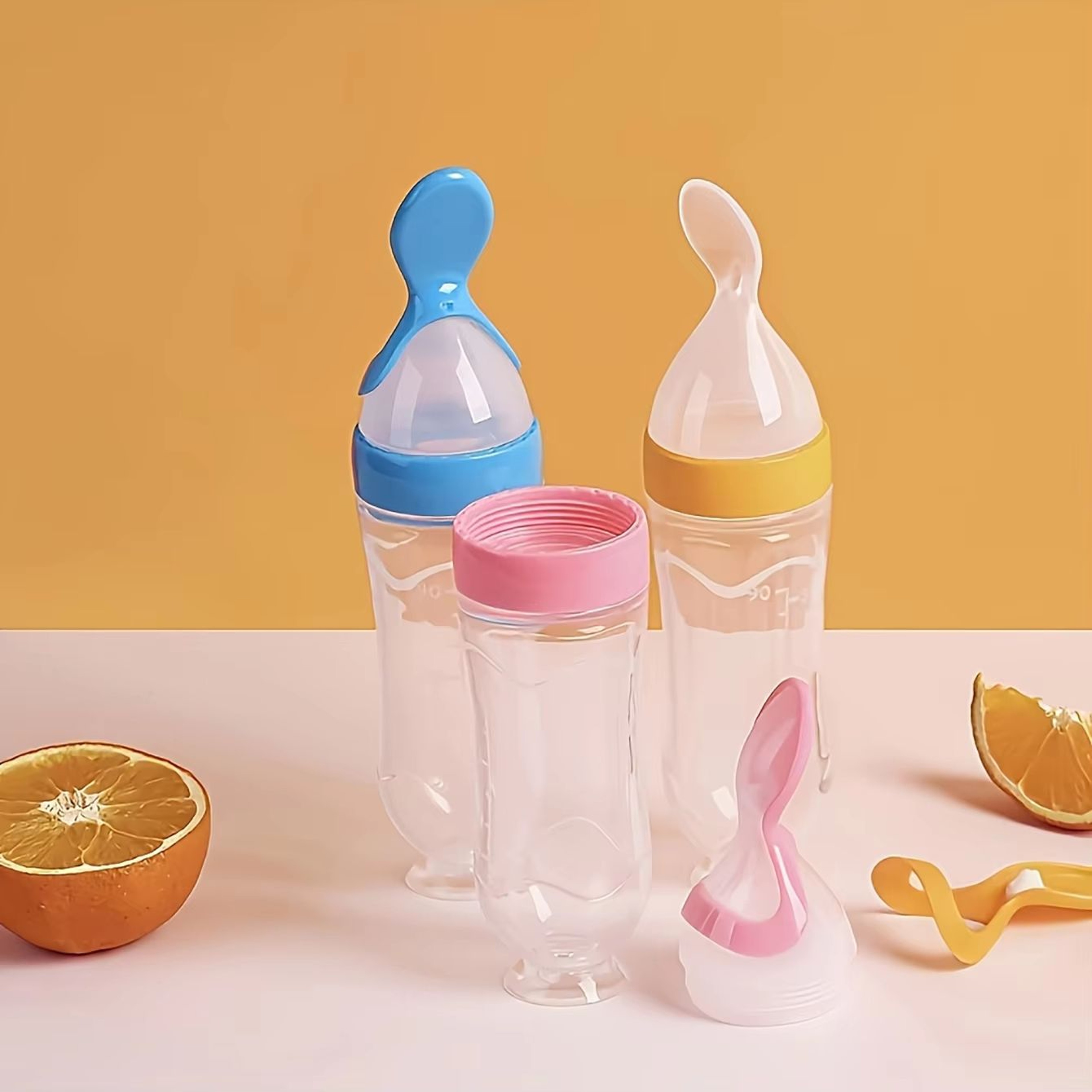 4Piece Baby Feeding Set With Suction Base Bottle Cereal  Fruit Feeders And Mesh Bags 5
