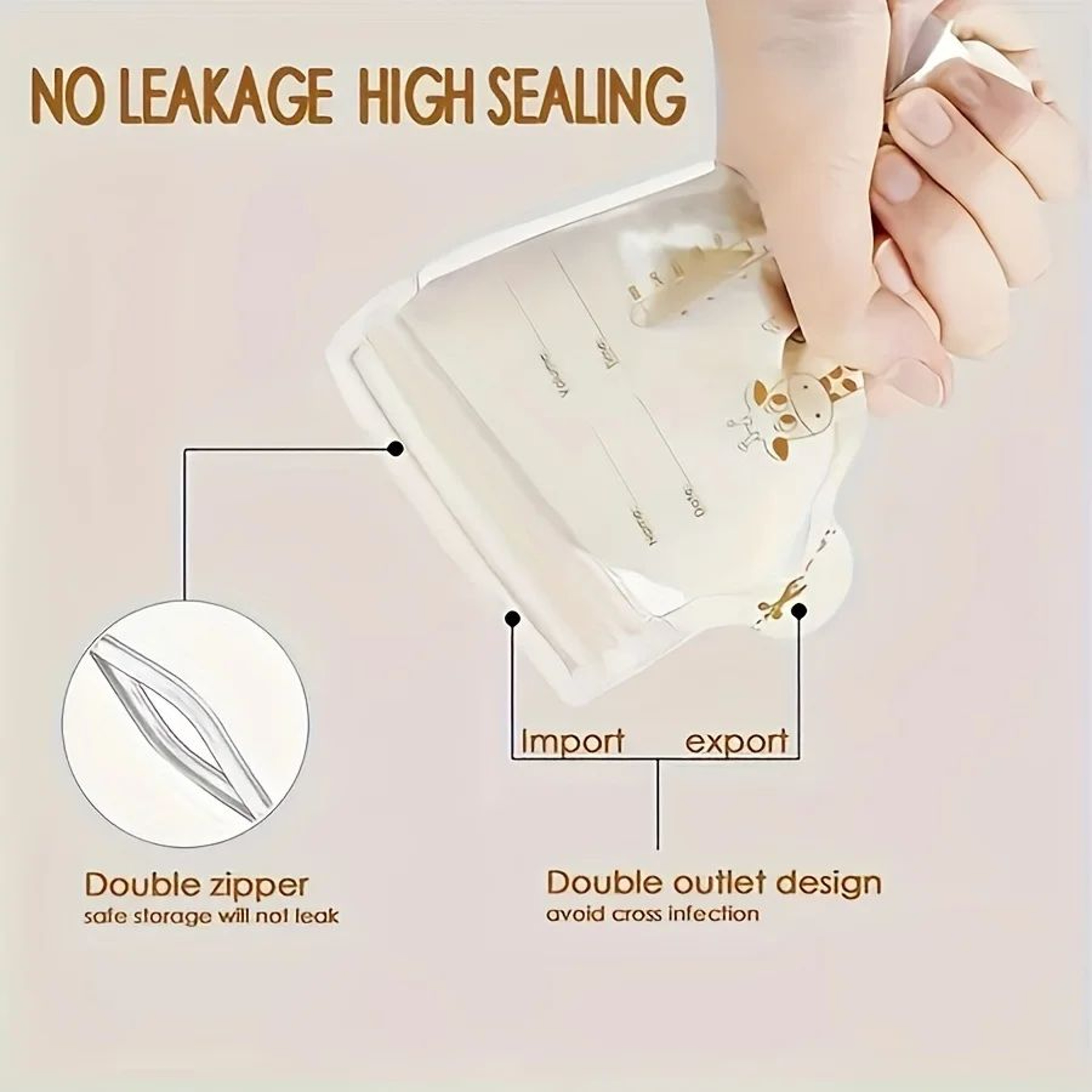 Breast Milk Storage Bags With DoubleSeal  Easy Pour Spout  3060100 Pack 8 Oz250 Ml 3
