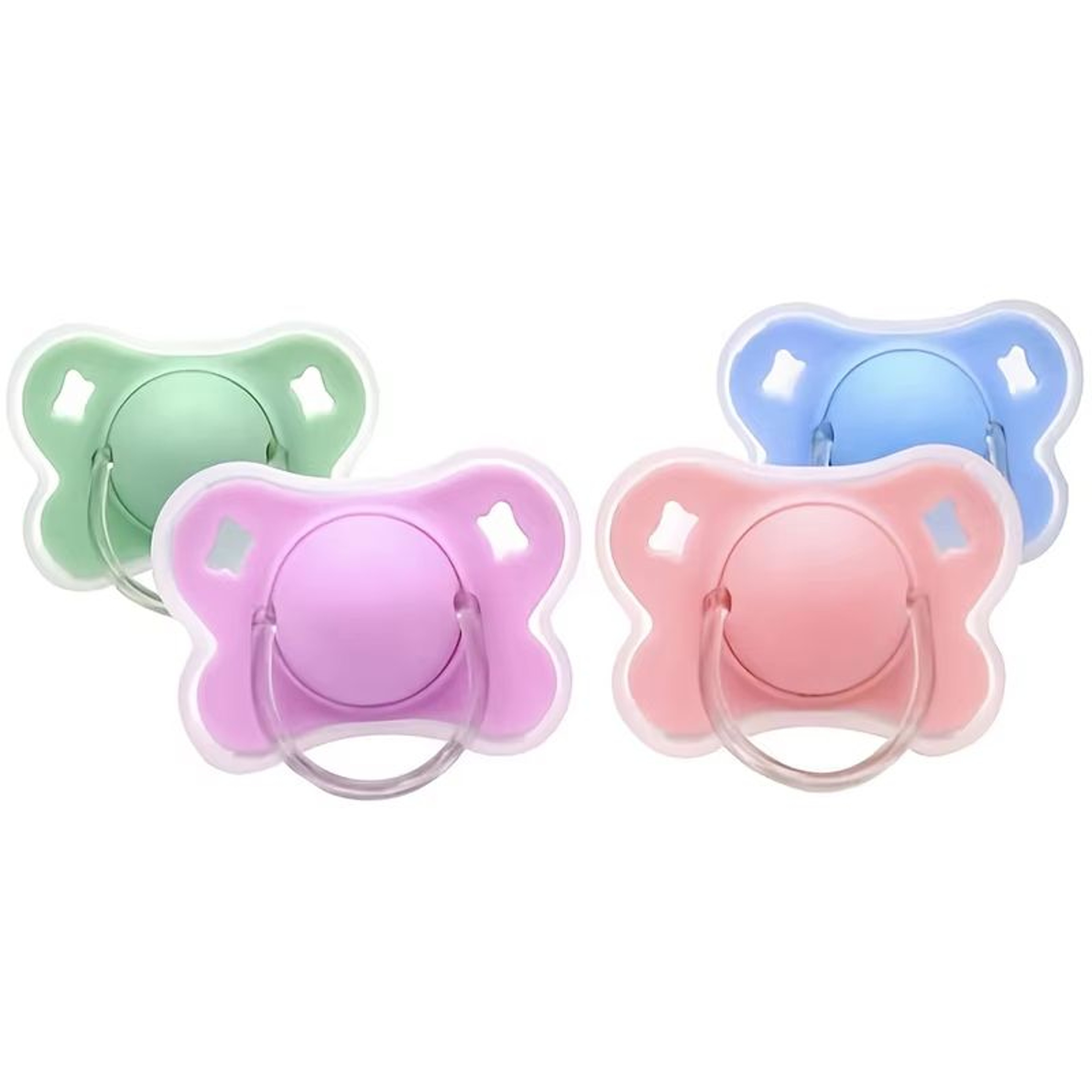 4Color Silicone Baby Pacifier With Thumb  Round Nipple And Protective Cover 1