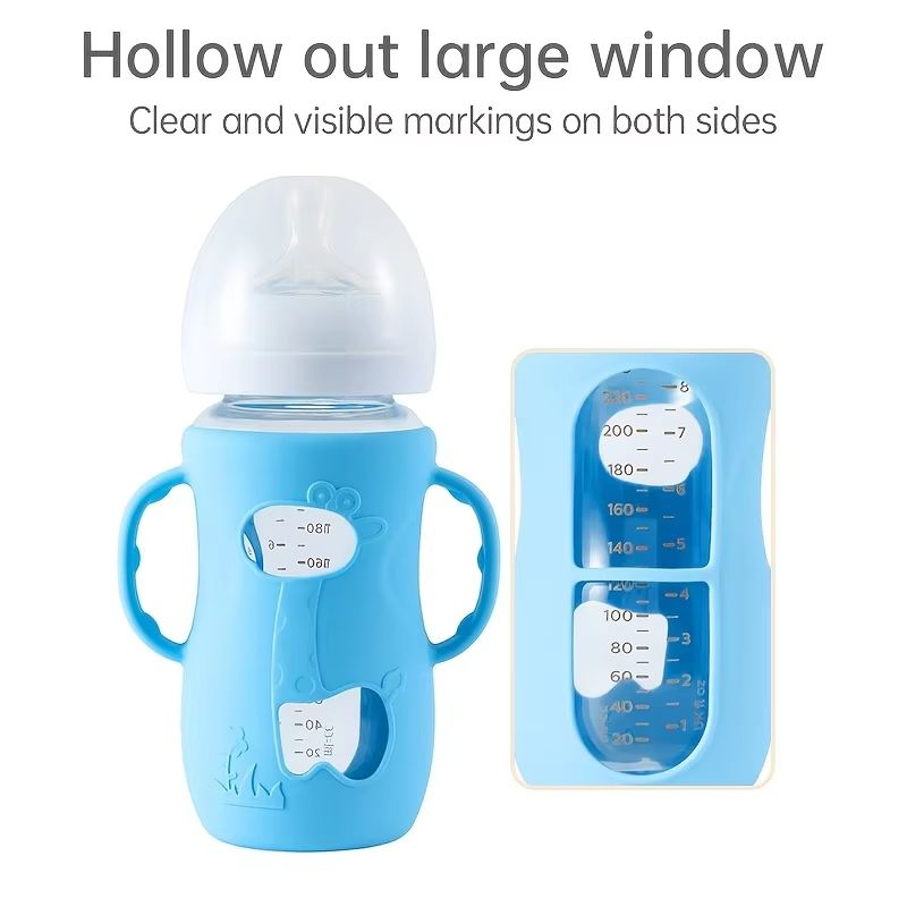 8 Oz240 Ml WideNeck Silicone Baby Bottle Sleeve With Handle  Feeding Bottle Protector 5