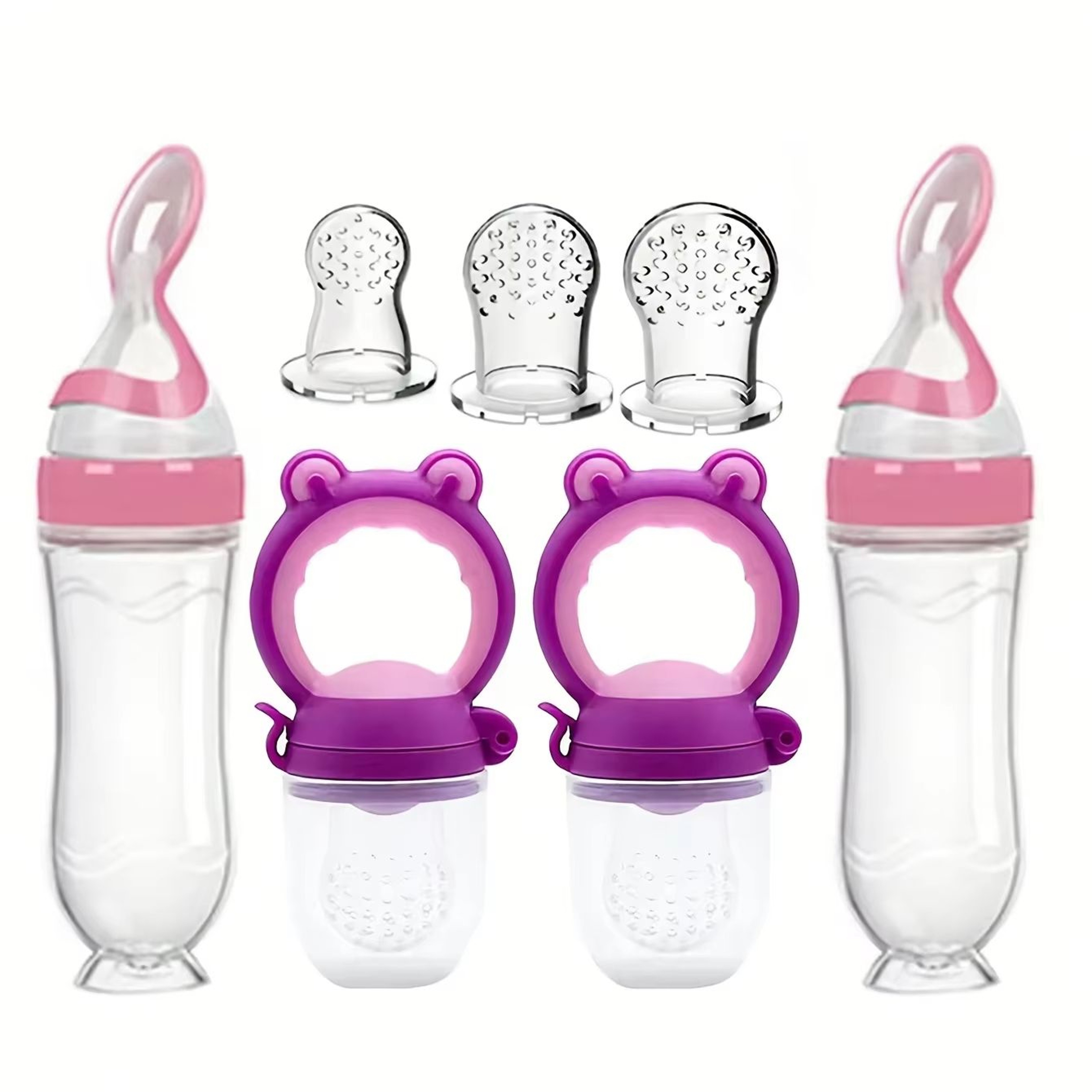 7Piece Baby Feeding Set With Soft Silicone Bottles And Fruit Feeder Pacifiers 9