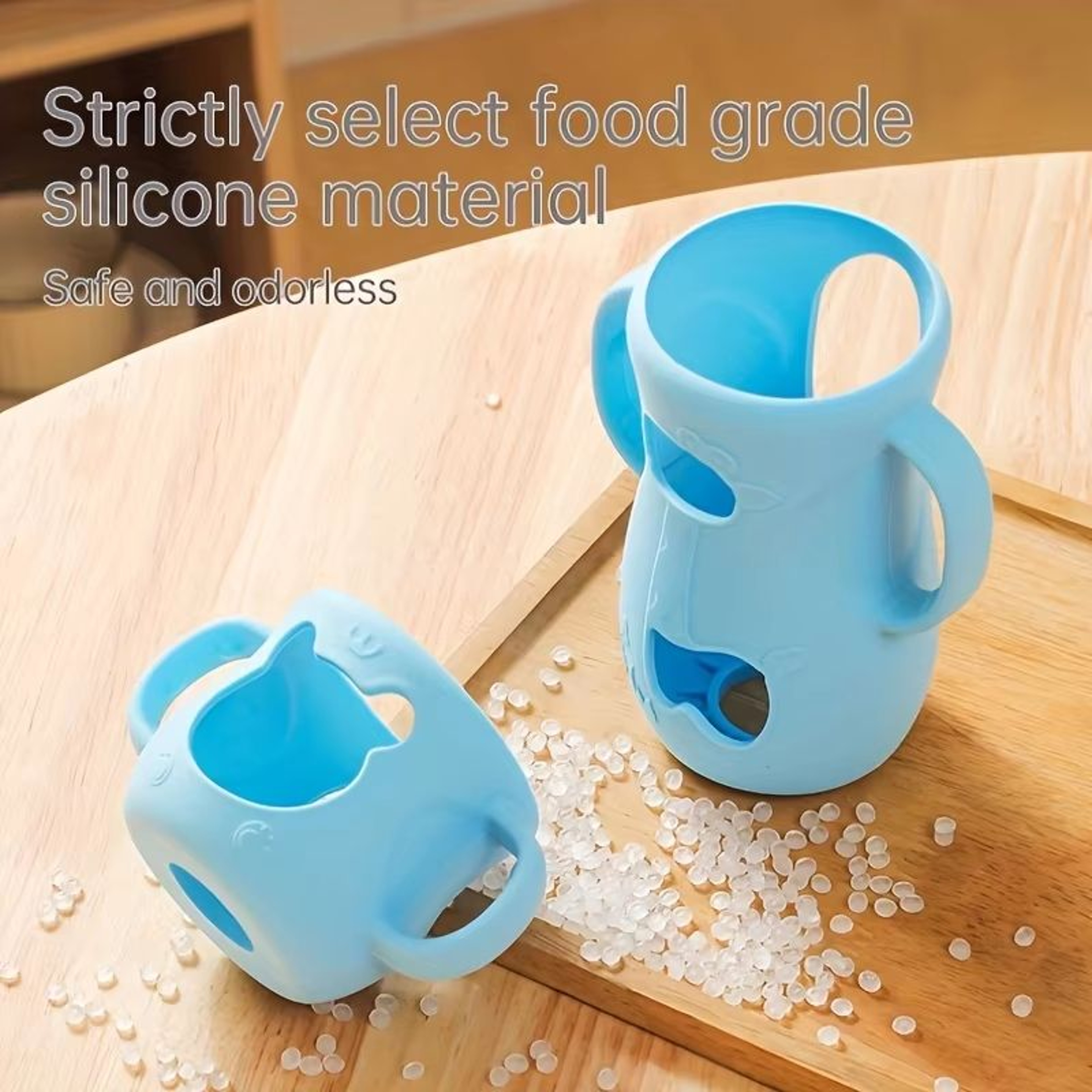 WideNeck Silicone Baby Bottle Sleeve With Handle  4oz120ml Feeding Bottle Protector 4