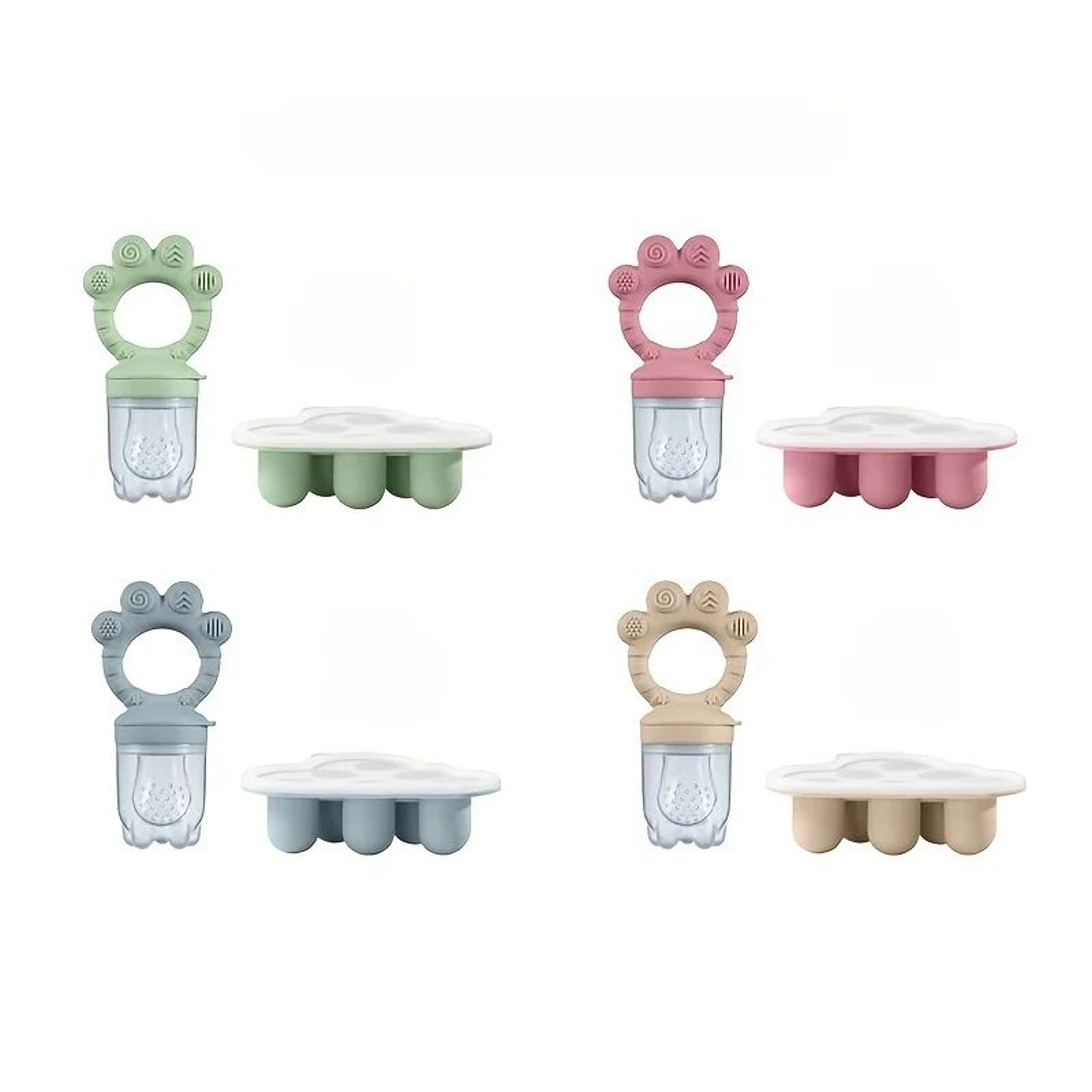 2Pack Silicone Baby Fruit Feeder With Freezer Mold And Teething Feeding Set 0