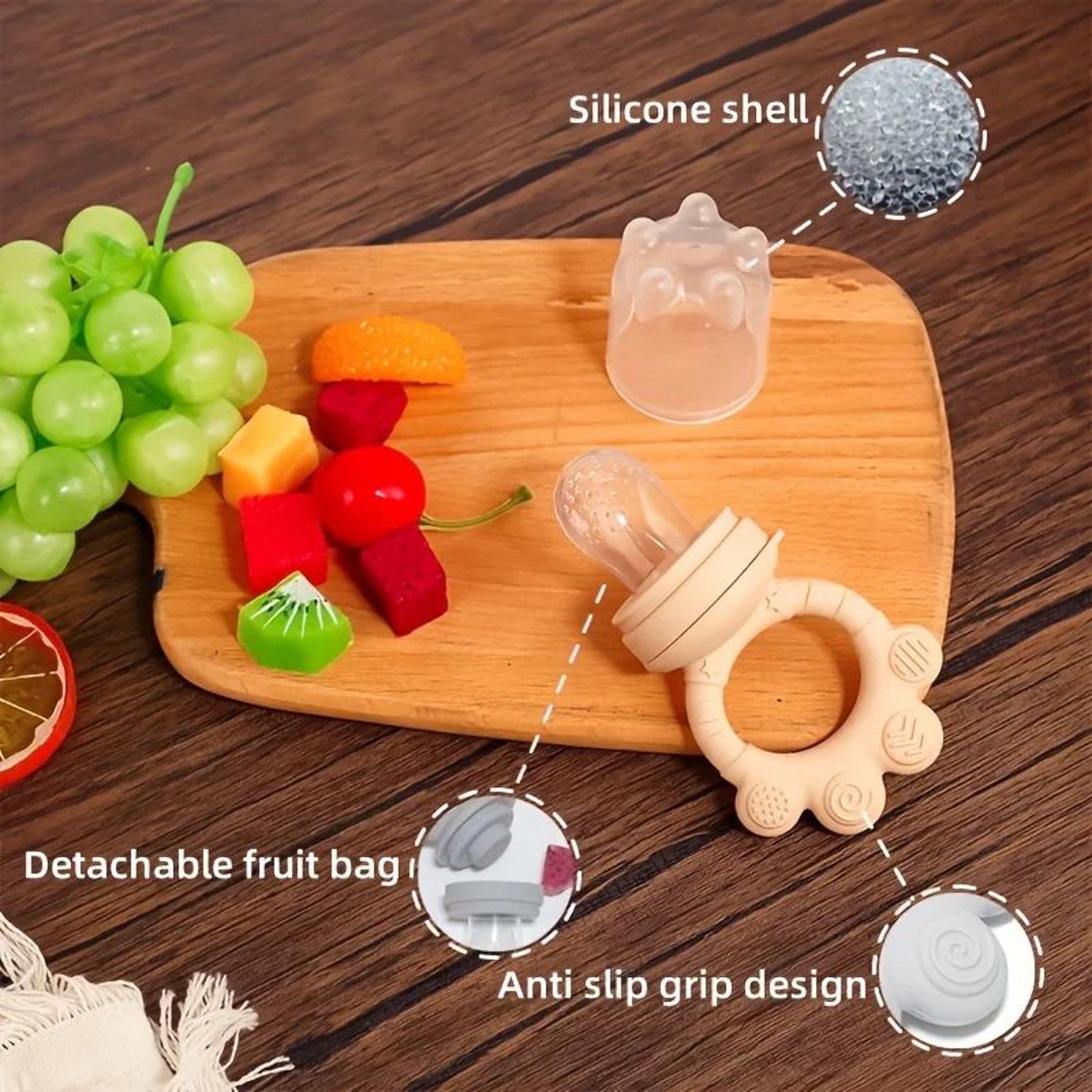 2Pack Silicone Baby Fruit Feeder With Freezer Mold And Teething Feeding Set 5
