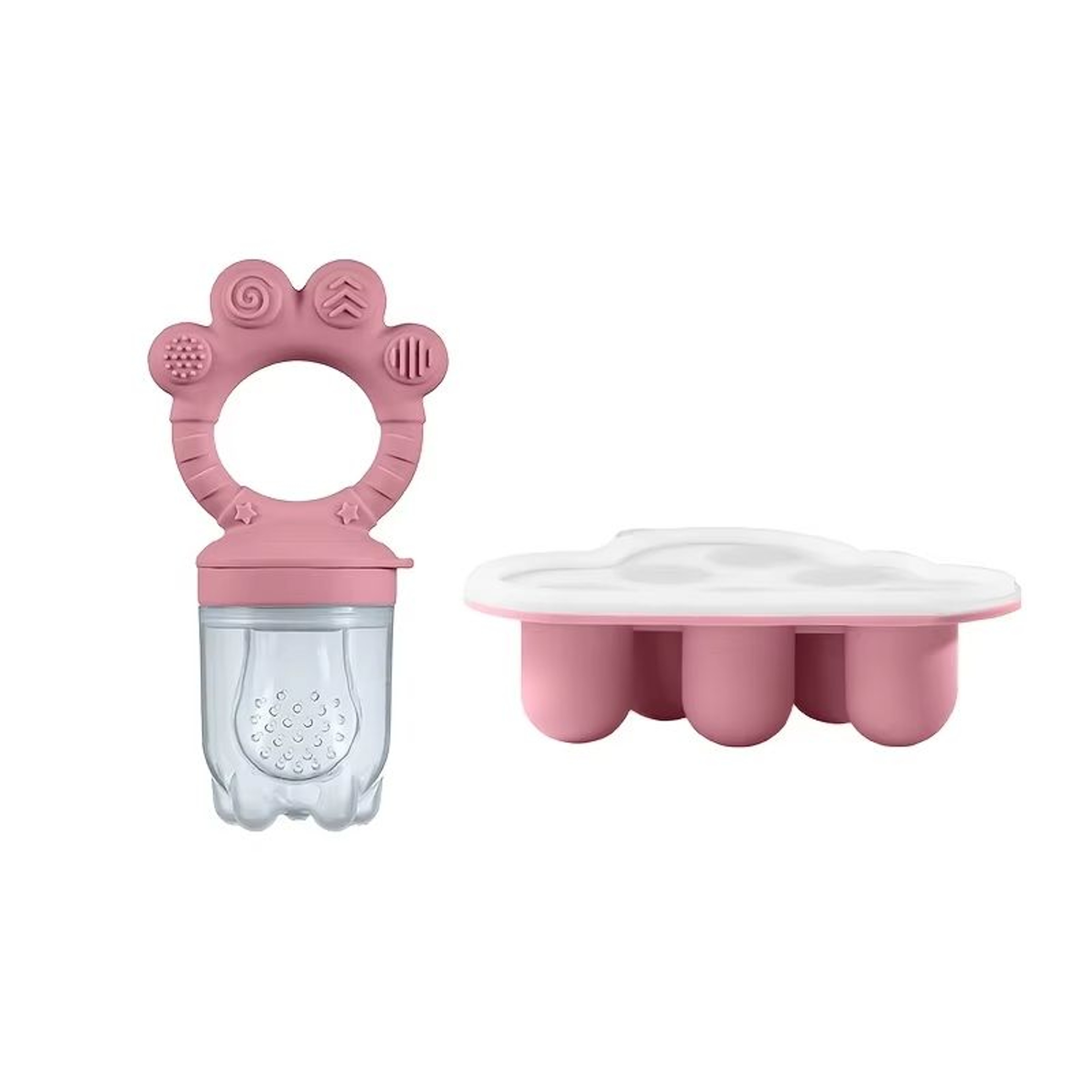 2Pack Silicone Baby Fruit Feeder With Freezer Mold And Teething Feeding Set 6