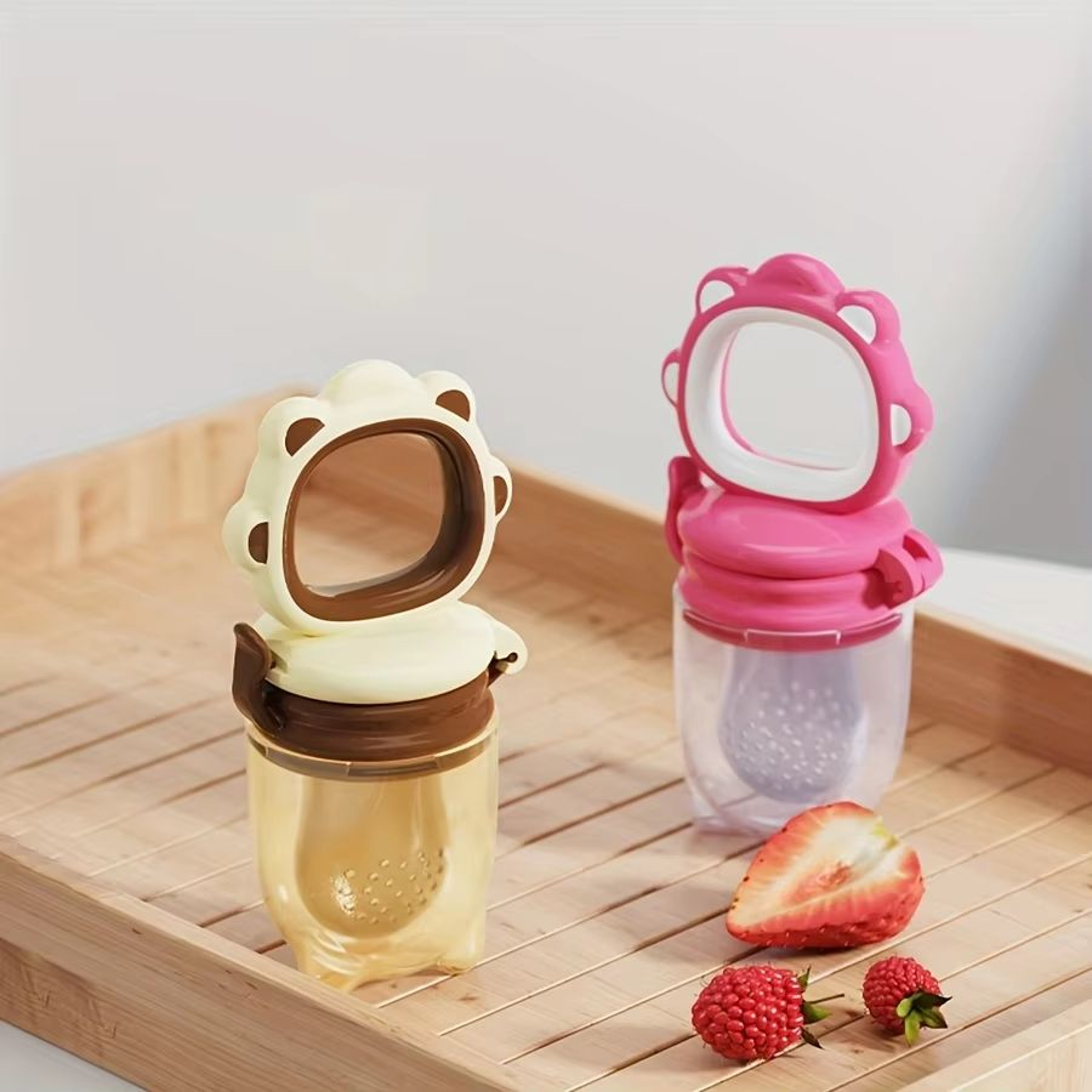 Silicone Baby Fruit  Vegetable Feeder With Mesh Cartoon Lion Design  Safe SelfFeeding  Teething Aid 1