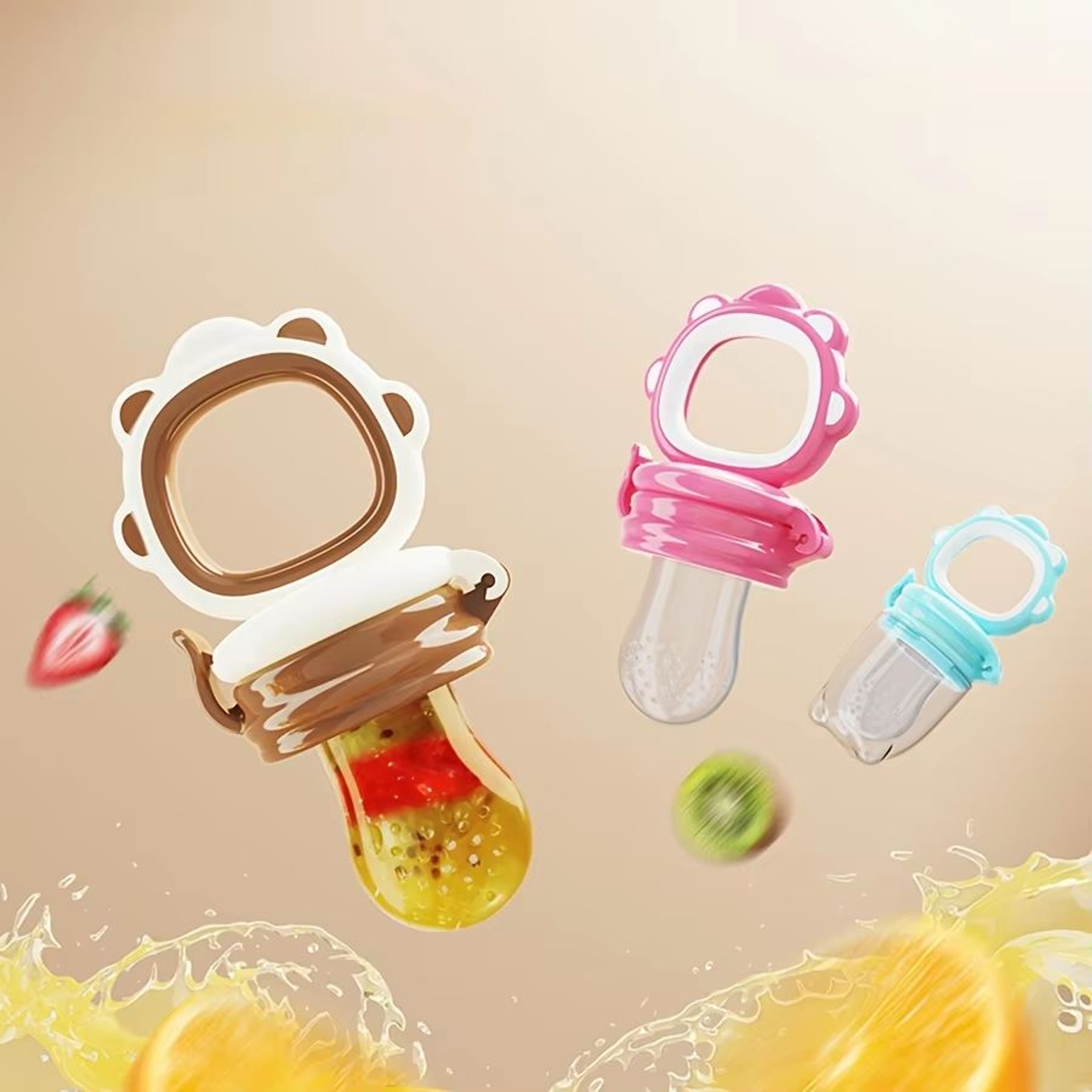 Silicone Baby Fruit  Vegetable Feeder With Mesh Cartoon Lion Design  Safe SelfFeeding  Teething Aid 3