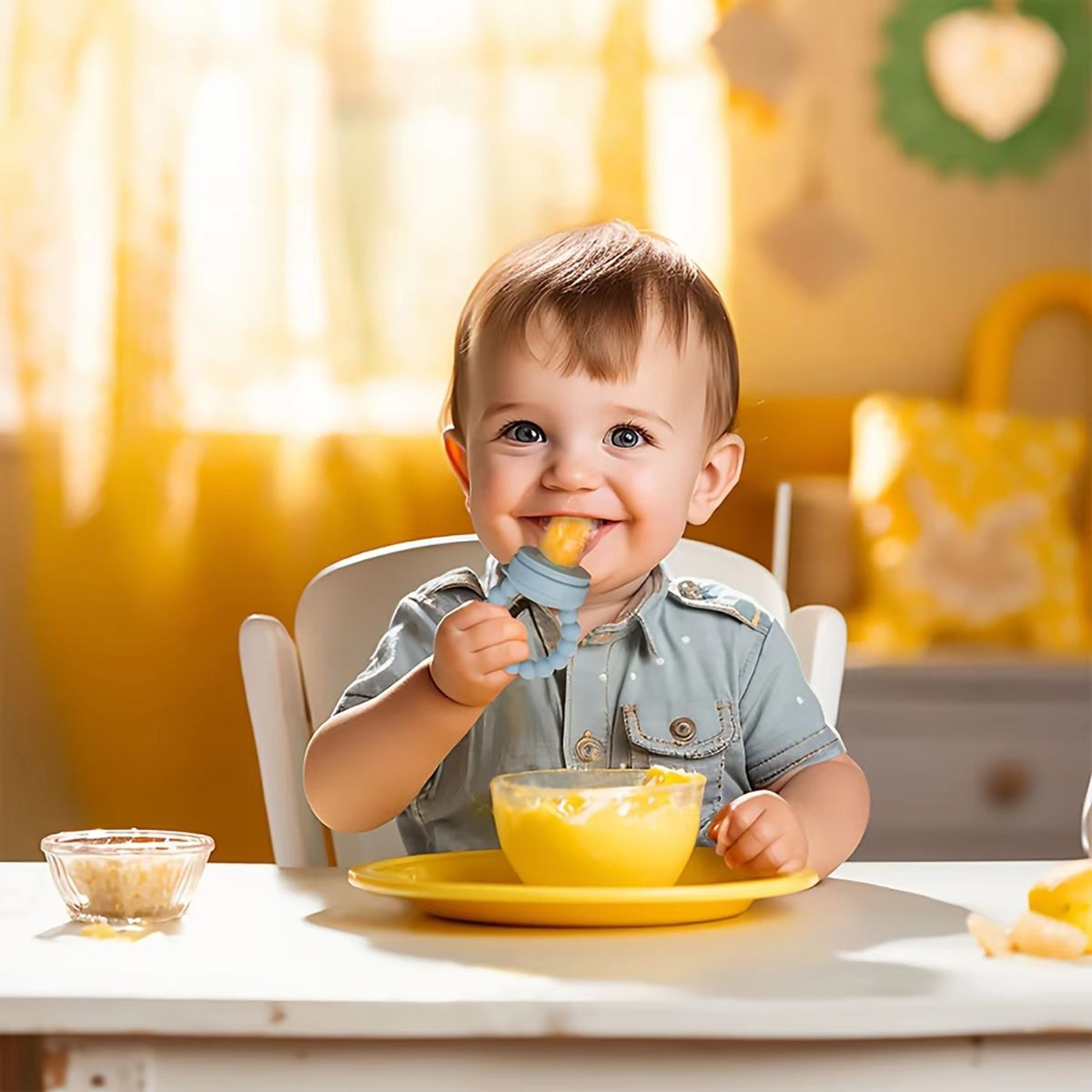 Silicone Baby Food  Teething Tray With Freezer Mold 5