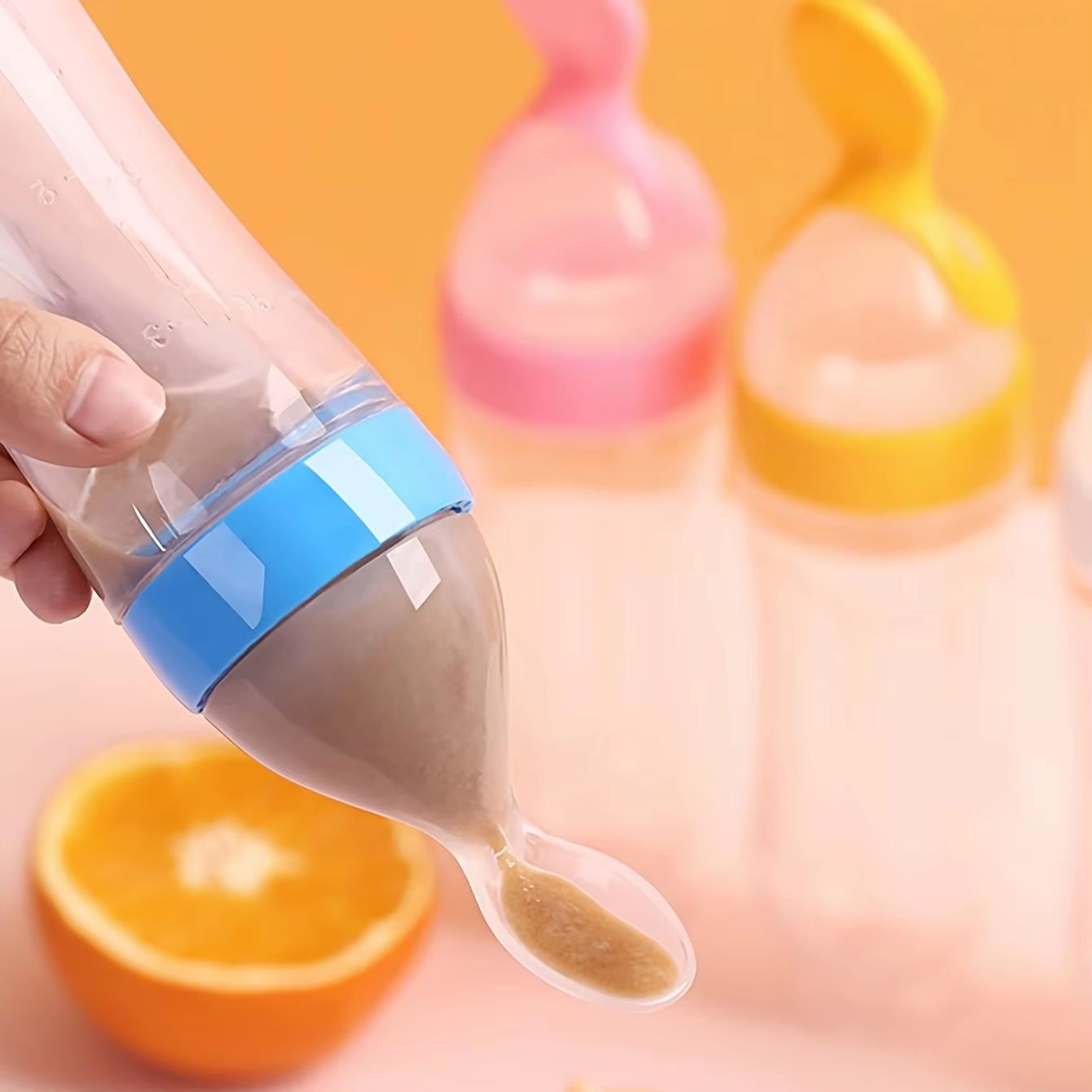 9Piece Baby Feeding Set With Silicone Squeeze Bottle Fruit Feeders And 6 Mesh Pouches 3
