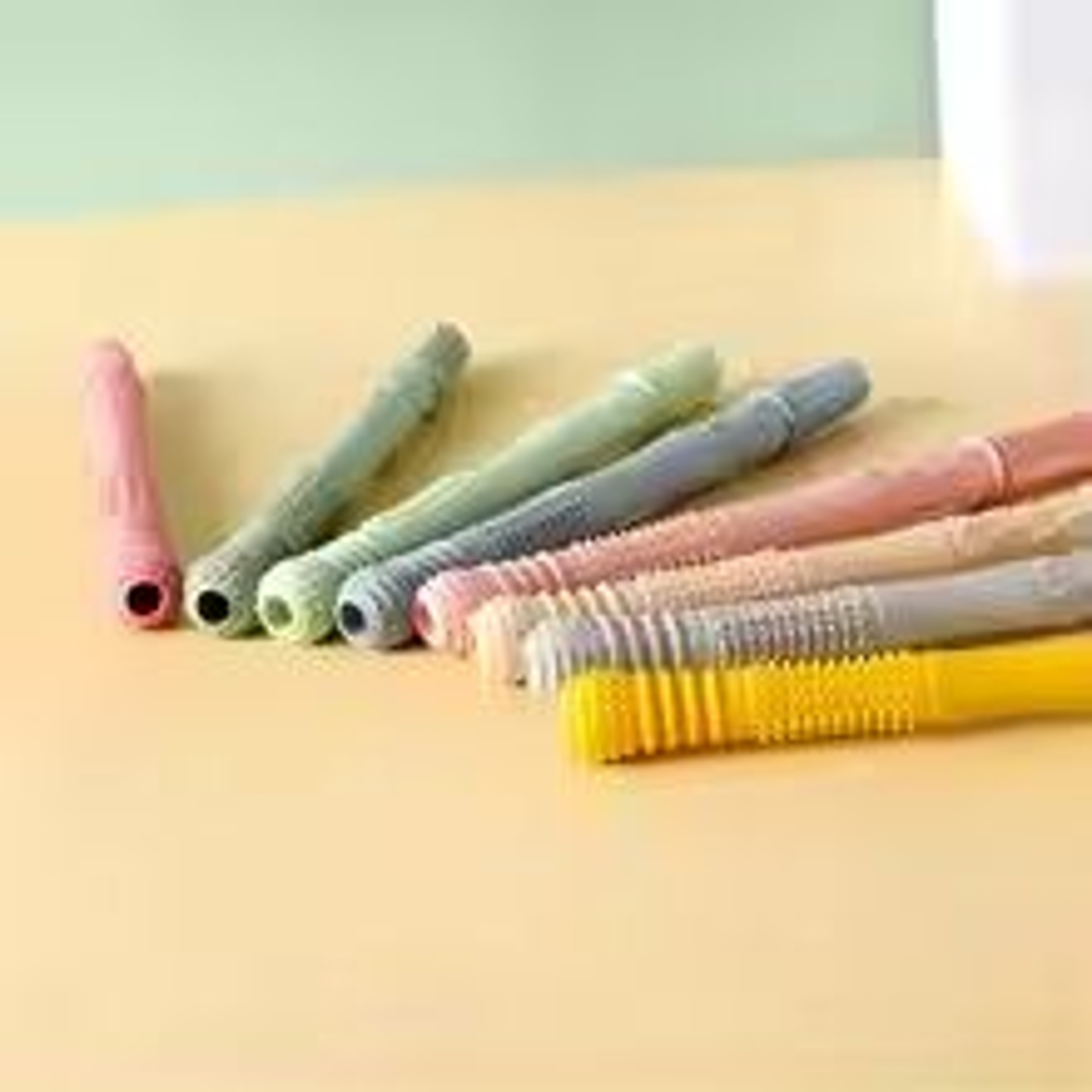 5Piece Silicone Hollow Teether Tube Chew Straw Sensory Toy Set 3