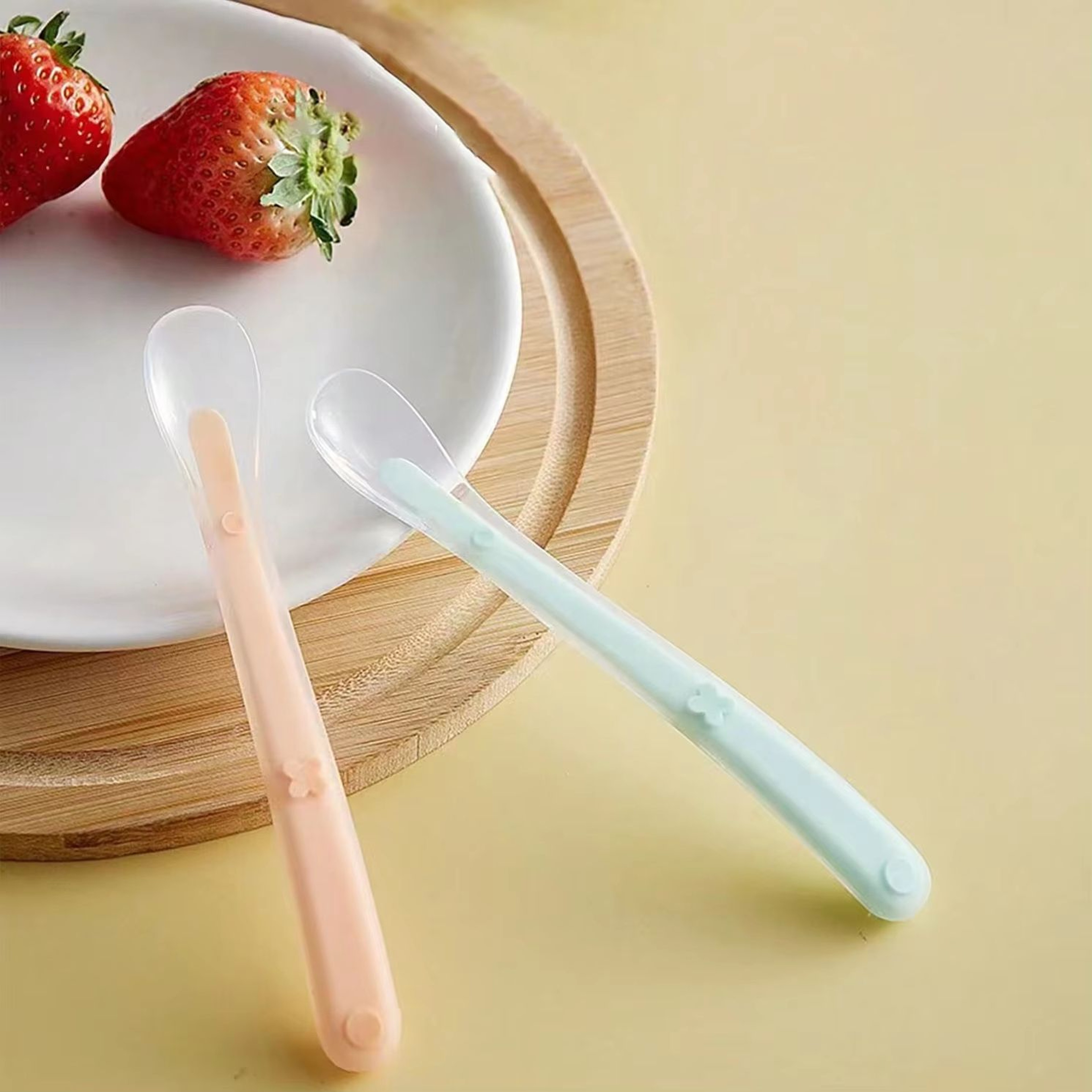SoftTouch Silicone Baby Feeding Spoon With Matte Surface  Safe Training Tableware 1