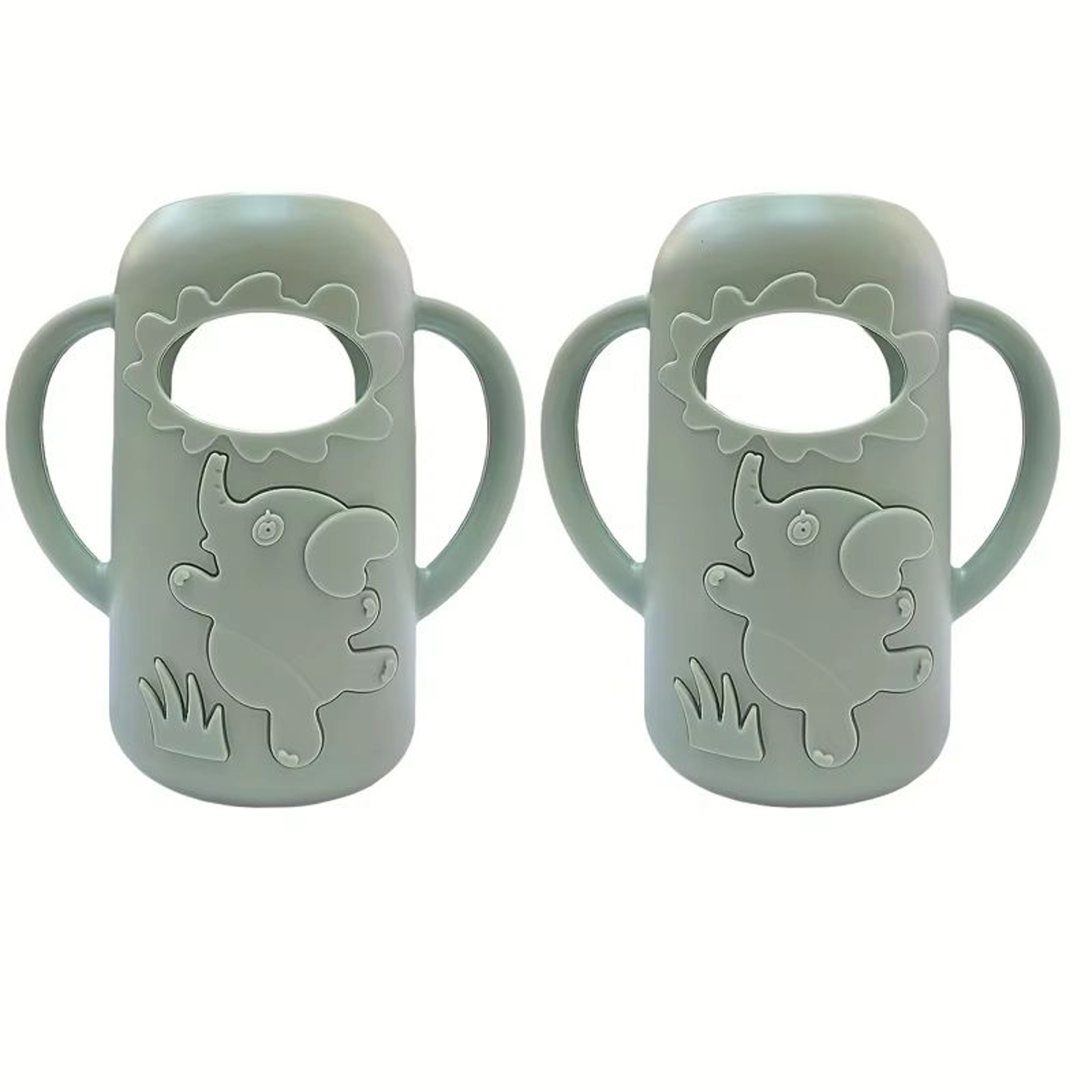 Elephant Silicone Bottle Handle Sleeve For Narrow Neck Baby Bottles Soft Grip Protector 15