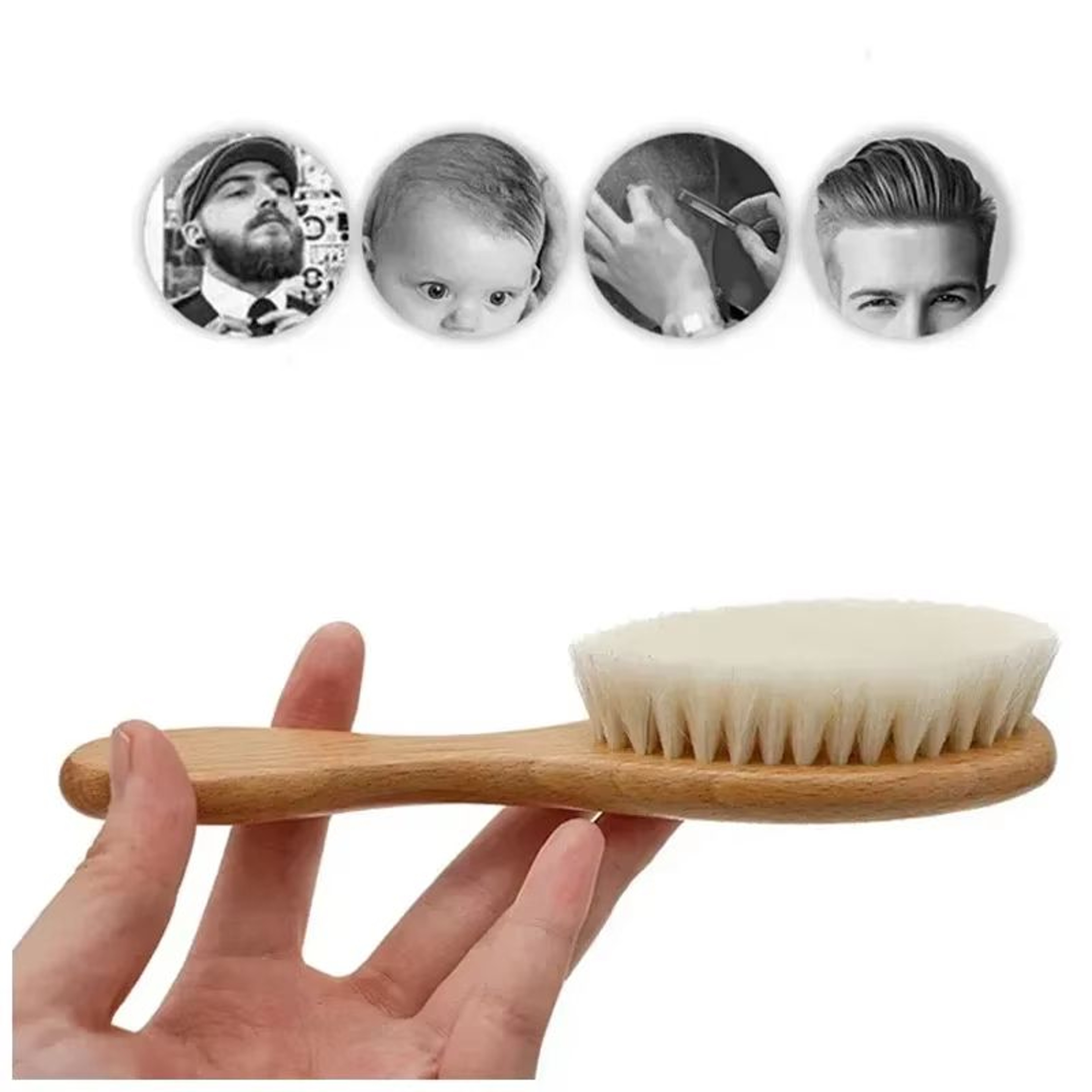 GentleStart Newborn Wooden Hair Comb And Wool Brush Set 1