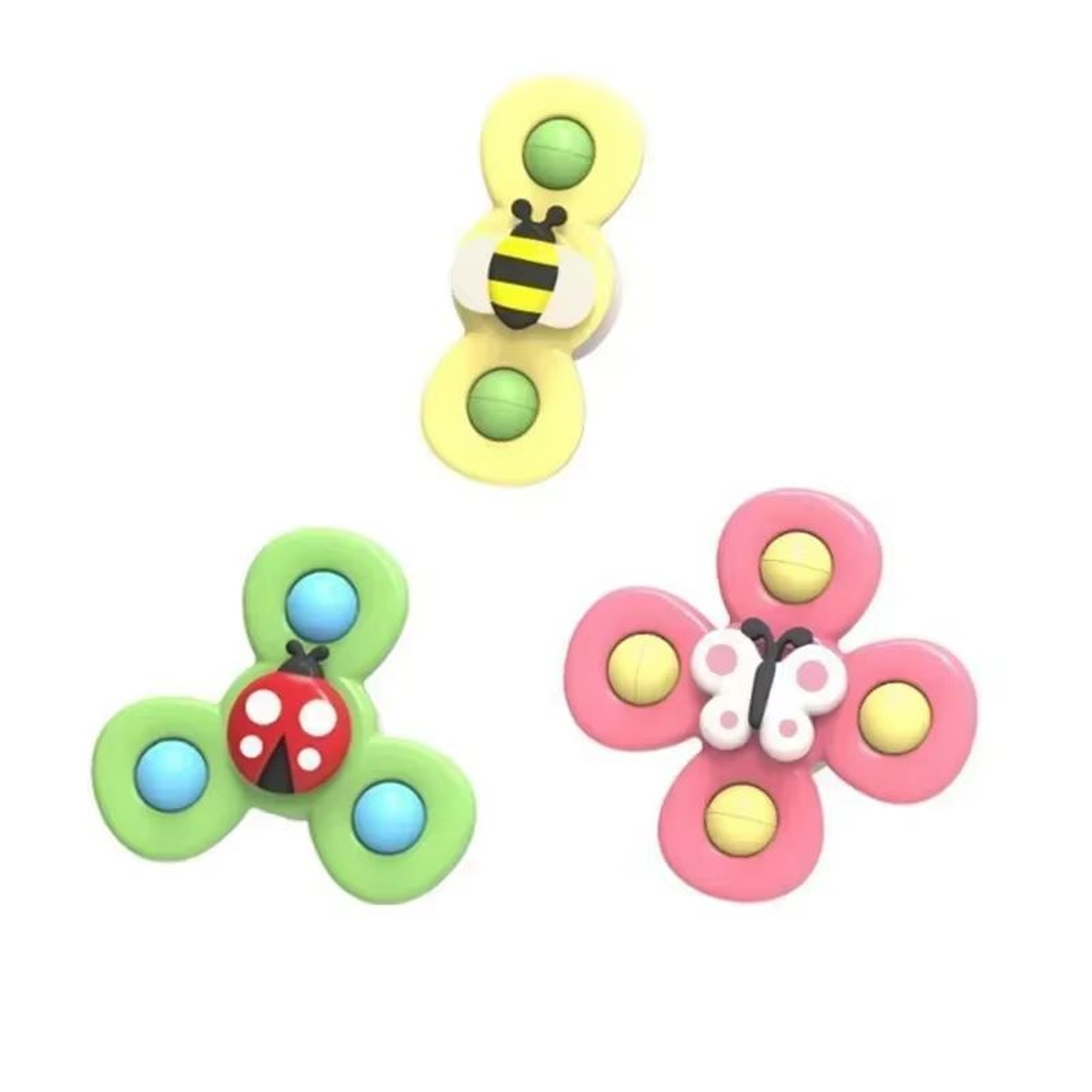 SplashSpin 3 Pack Suction Spinner Baby Bath Toys Set 7