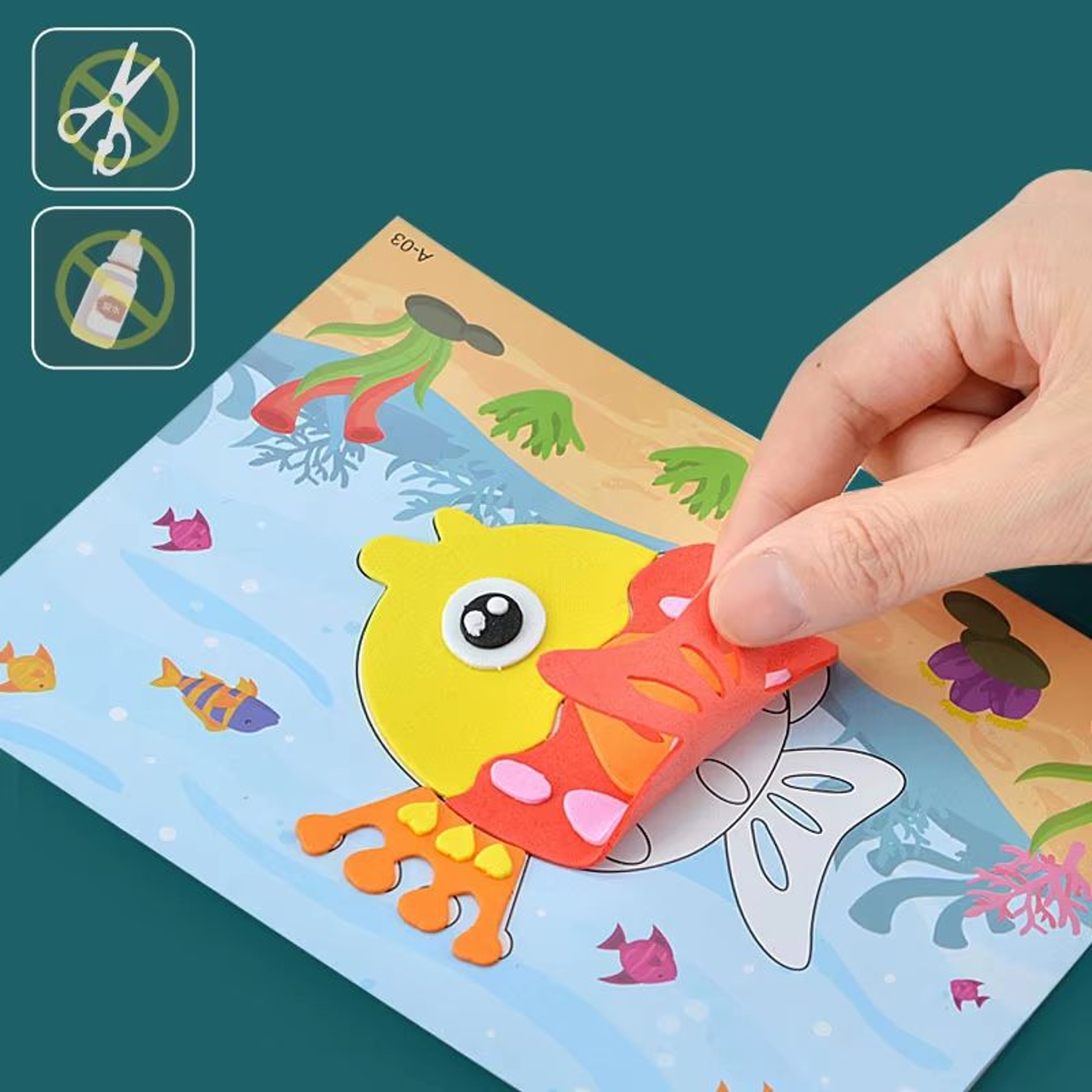 CraftZoo 10Piece 3D EVA Foam Sticker Puzzle Set  Cartoon Animal DIY Craft Kit 3