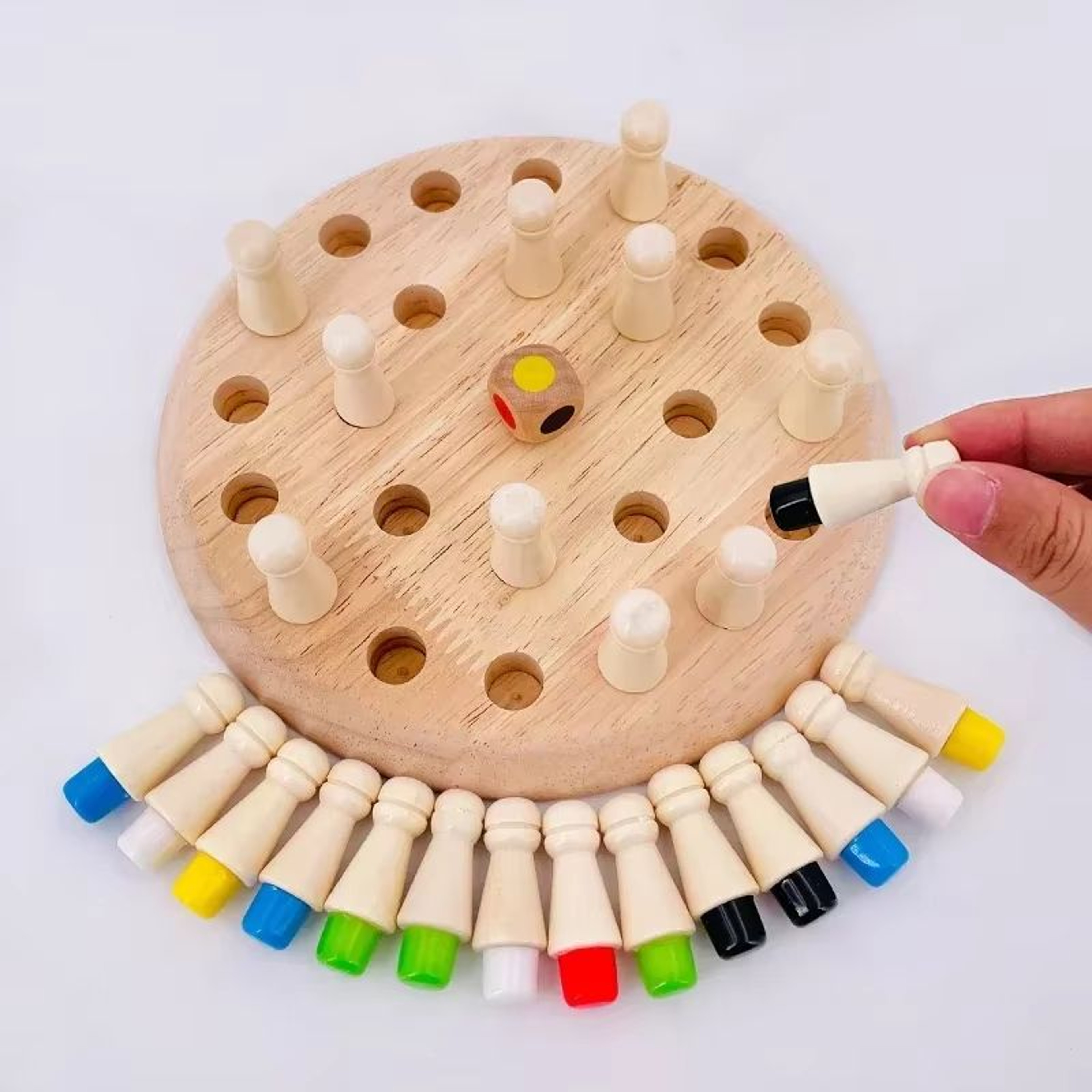 BrainBuild Wooden Memory Match Chess Color Game 2