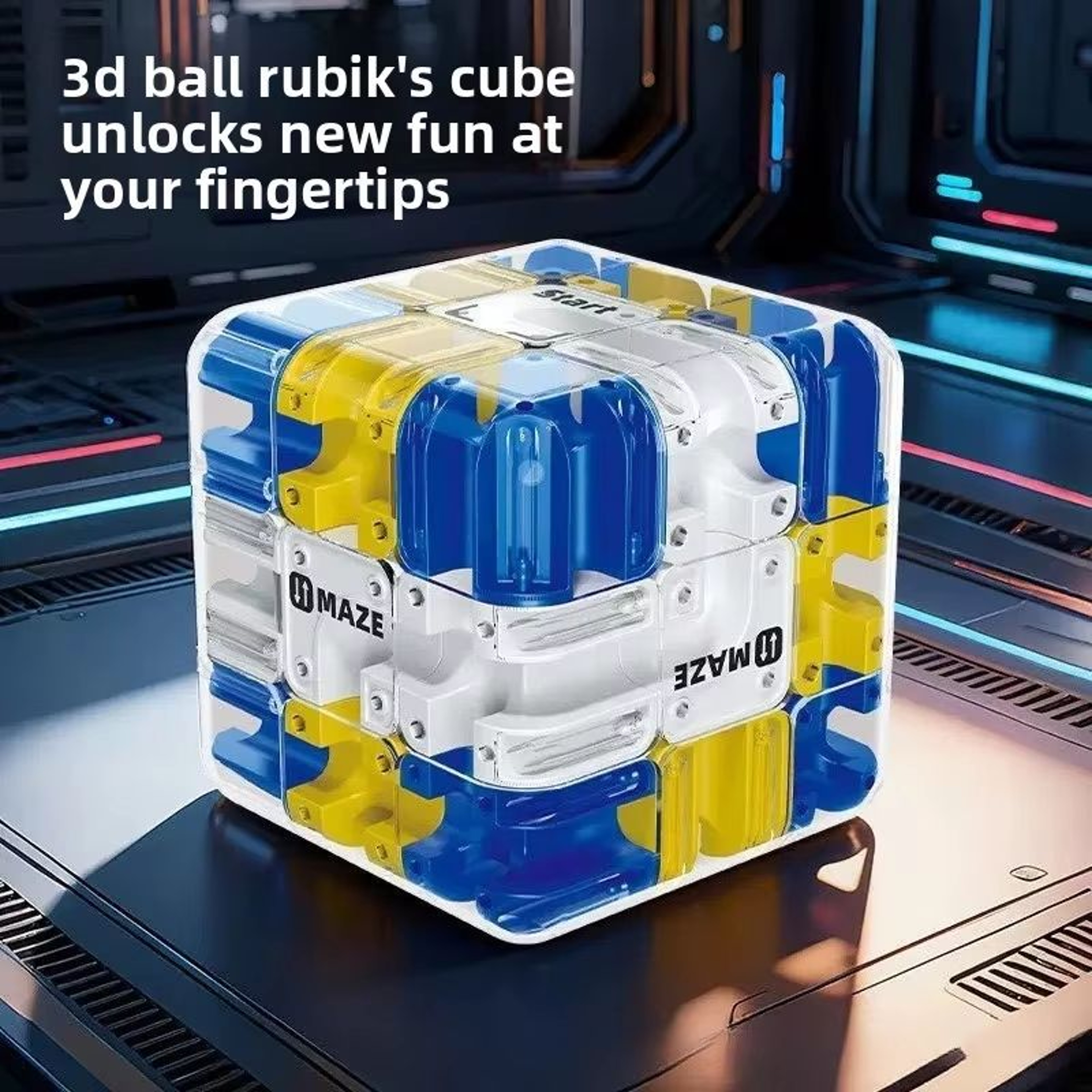 GlowMaze 3D Maze Cube Transparent Rolling Ball Puzzle 7
