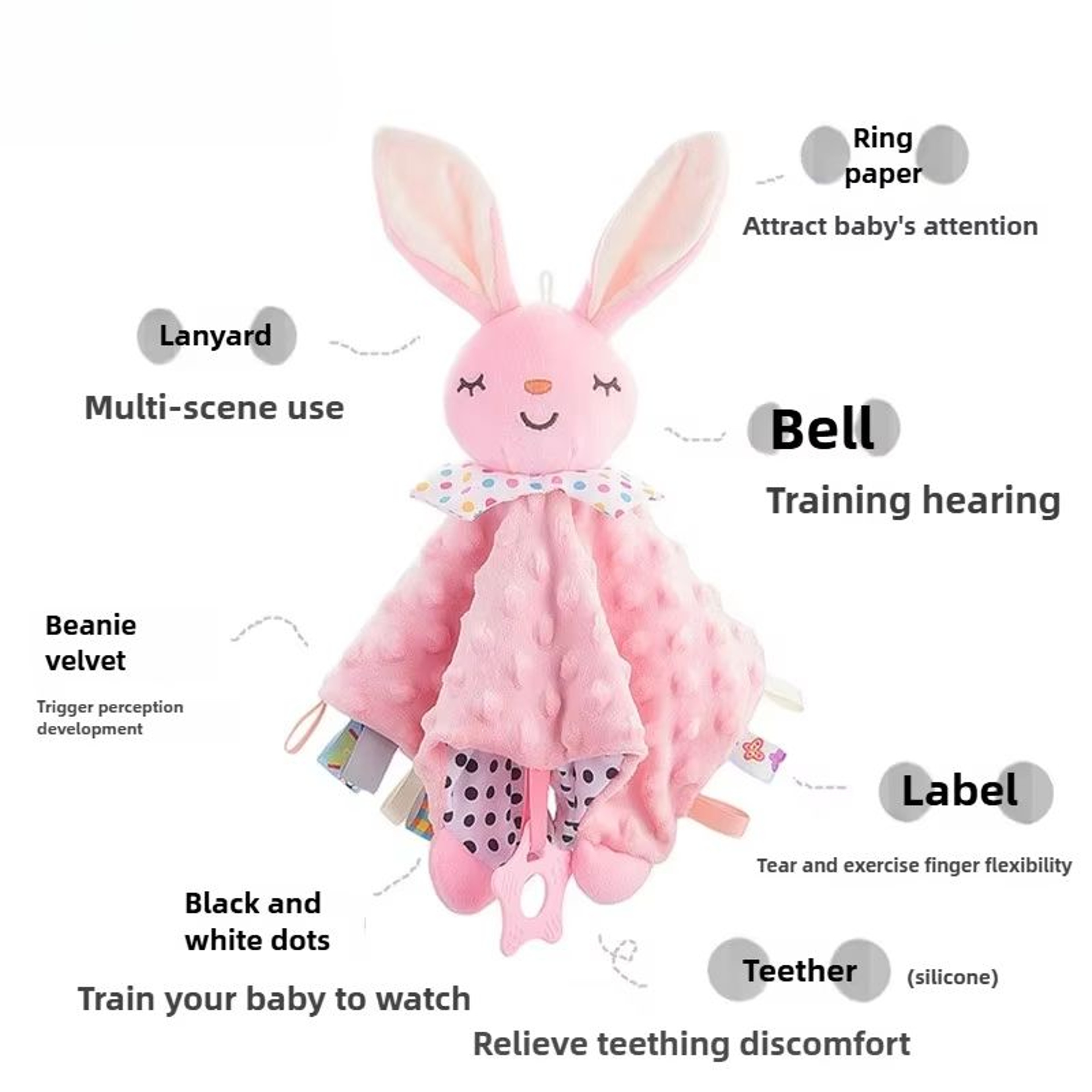 CuddleComfort Baby Soothing Doll Towel With Teether And Rattles 5
