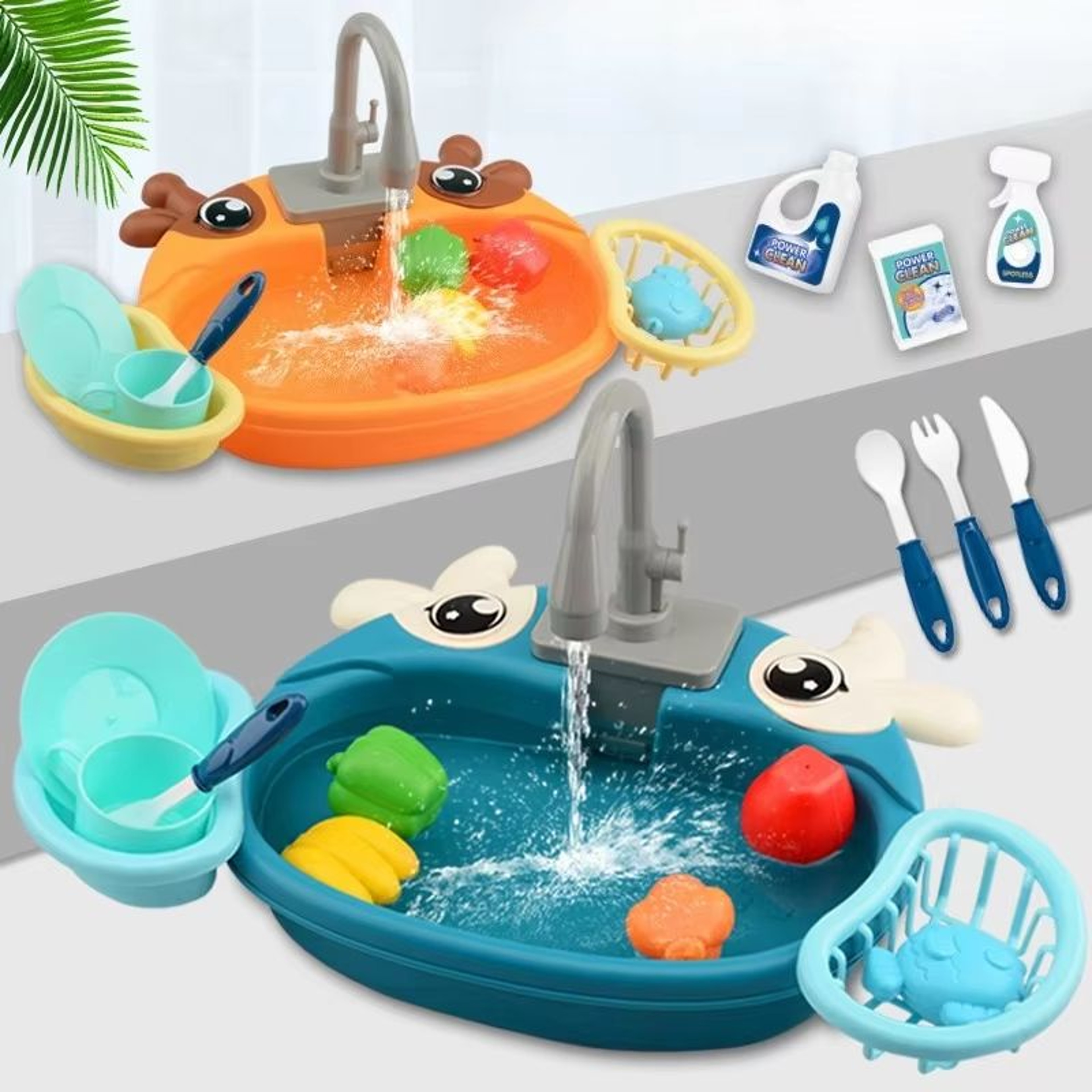 CleanPlay Kids Kitchen Sink Pretend Play Set  Early Educational Toy 0