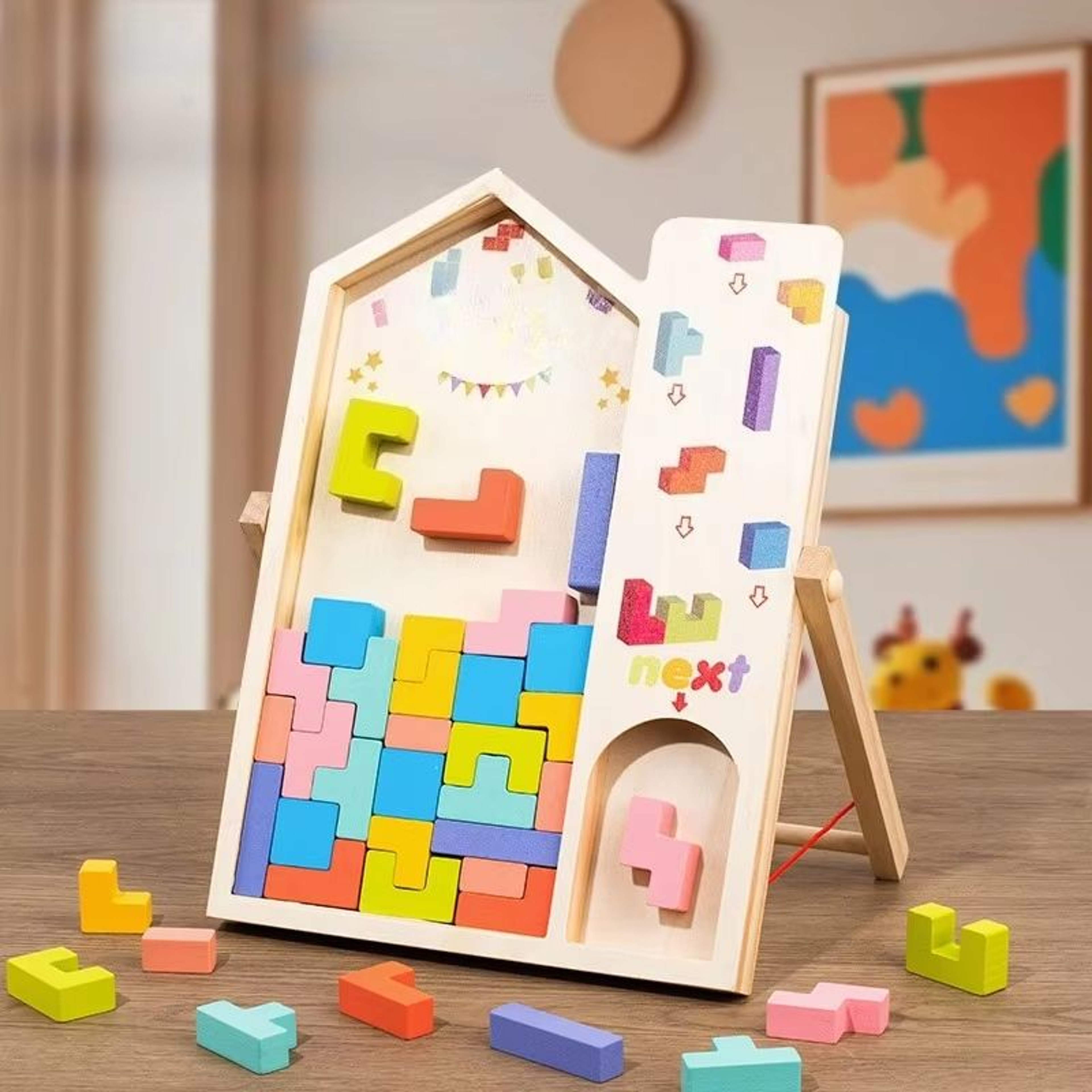WoodlandBlocks 3D Wooden Puzzle Building Set  Early Logic Training Toy 0