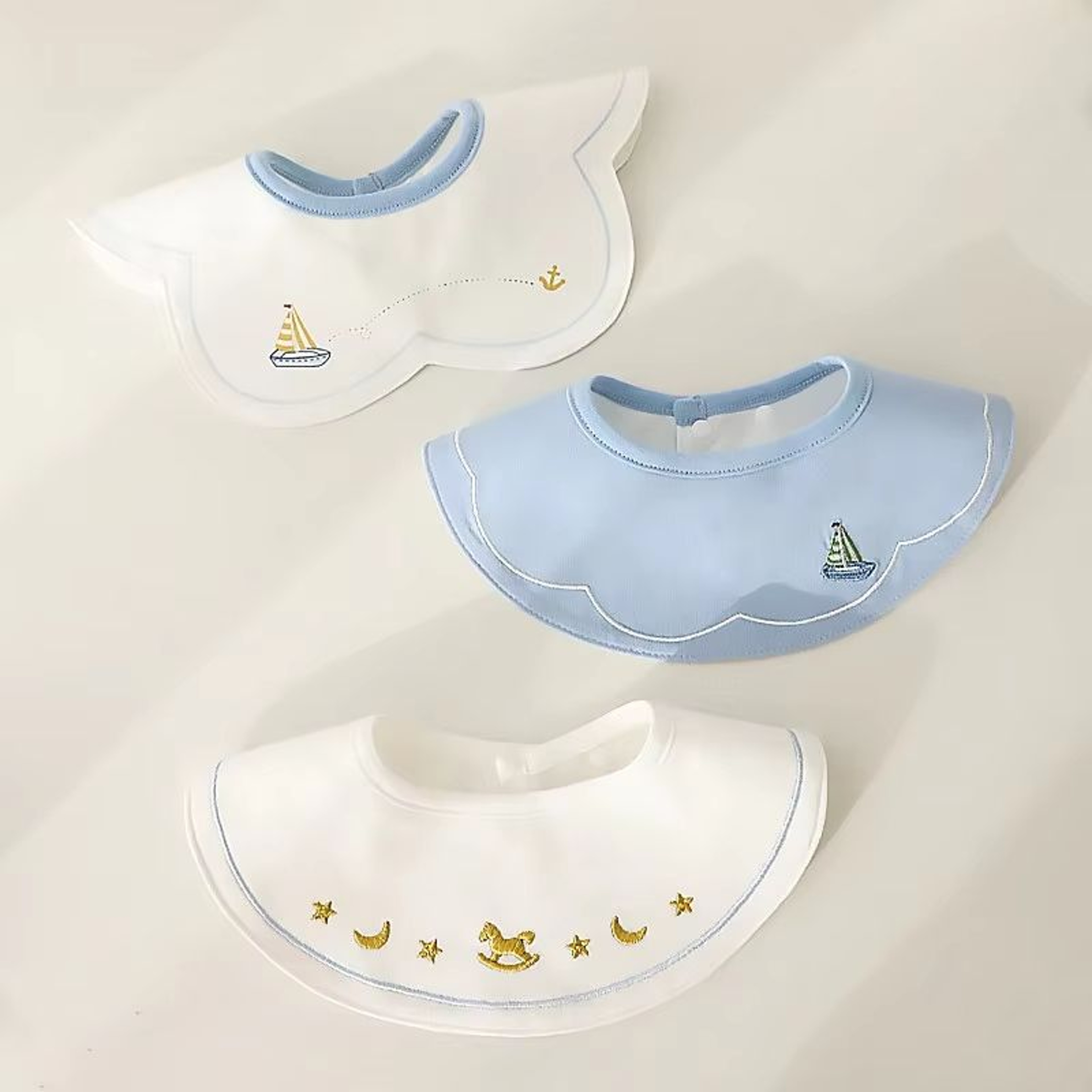 PetalSoft 3Piece Cotton Gauze Baby Feeding Bibs  Drool Towels 7