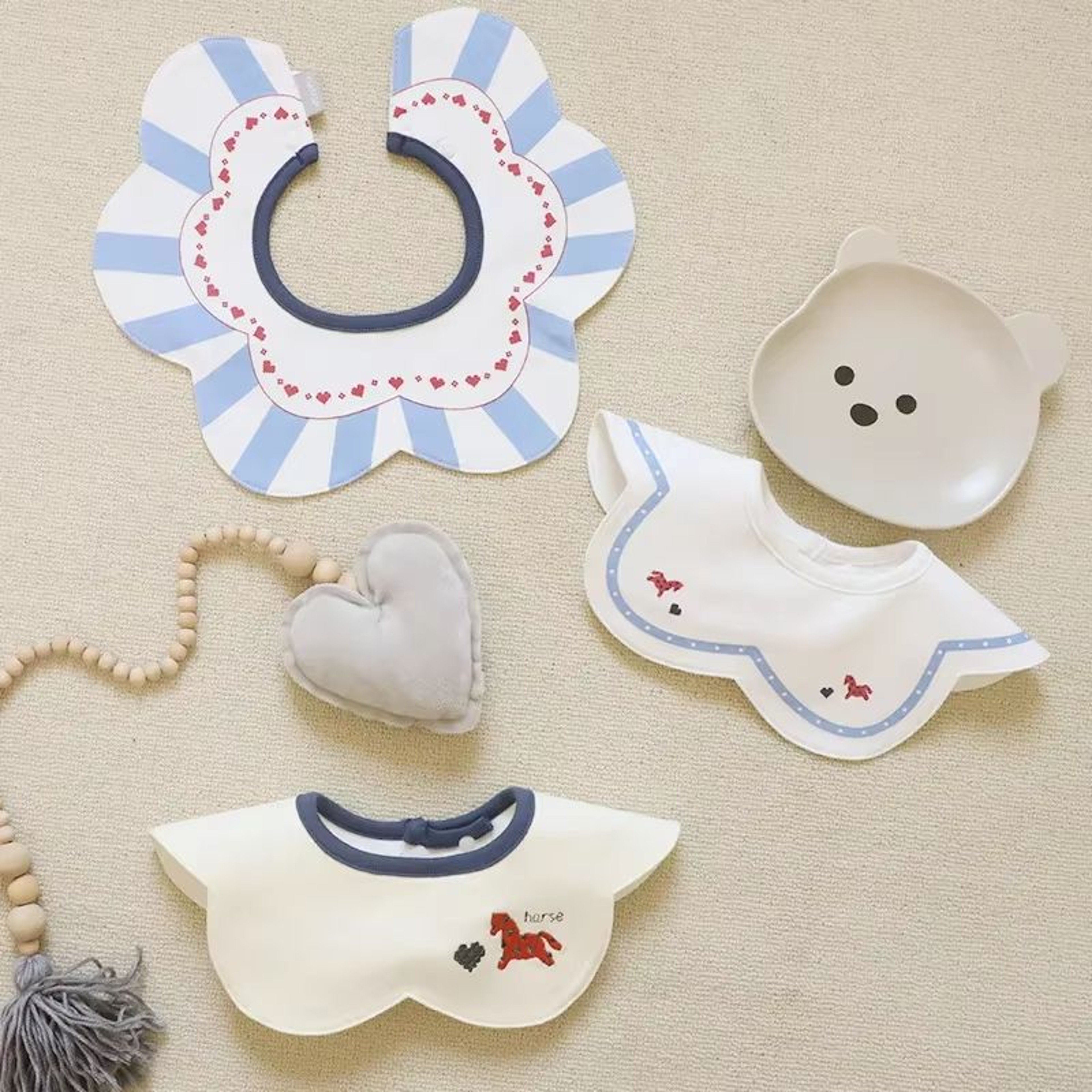 PetalSoft 3Piece Cotton Gauze Baby Feeding Bibs  Drool Towels 10