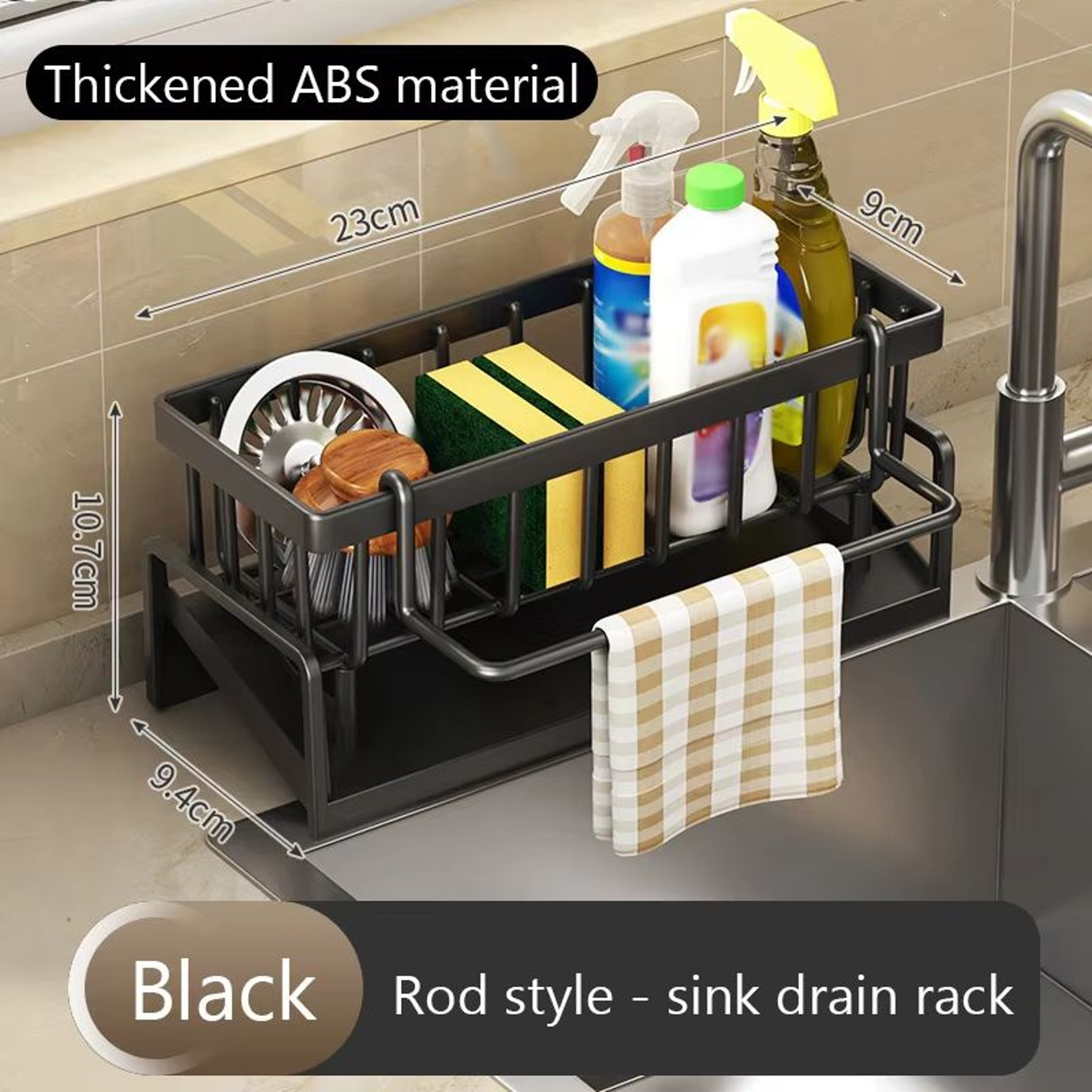 Kitchen Sink Organizer Rack With Drain Shelf For Countertop Storage 7