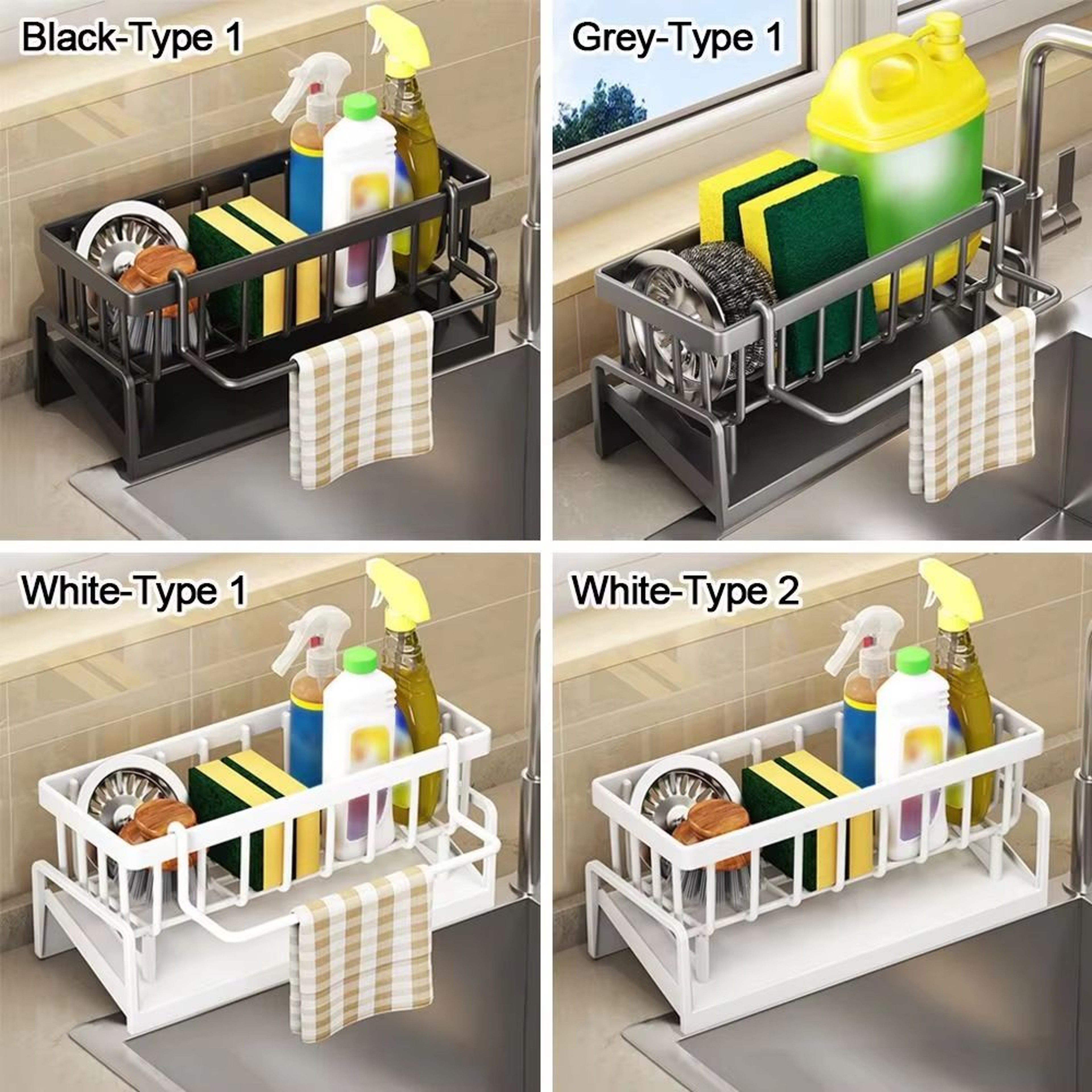 Durable SelfDraining Kitchen  Bathroom Sink Storage Rack 4