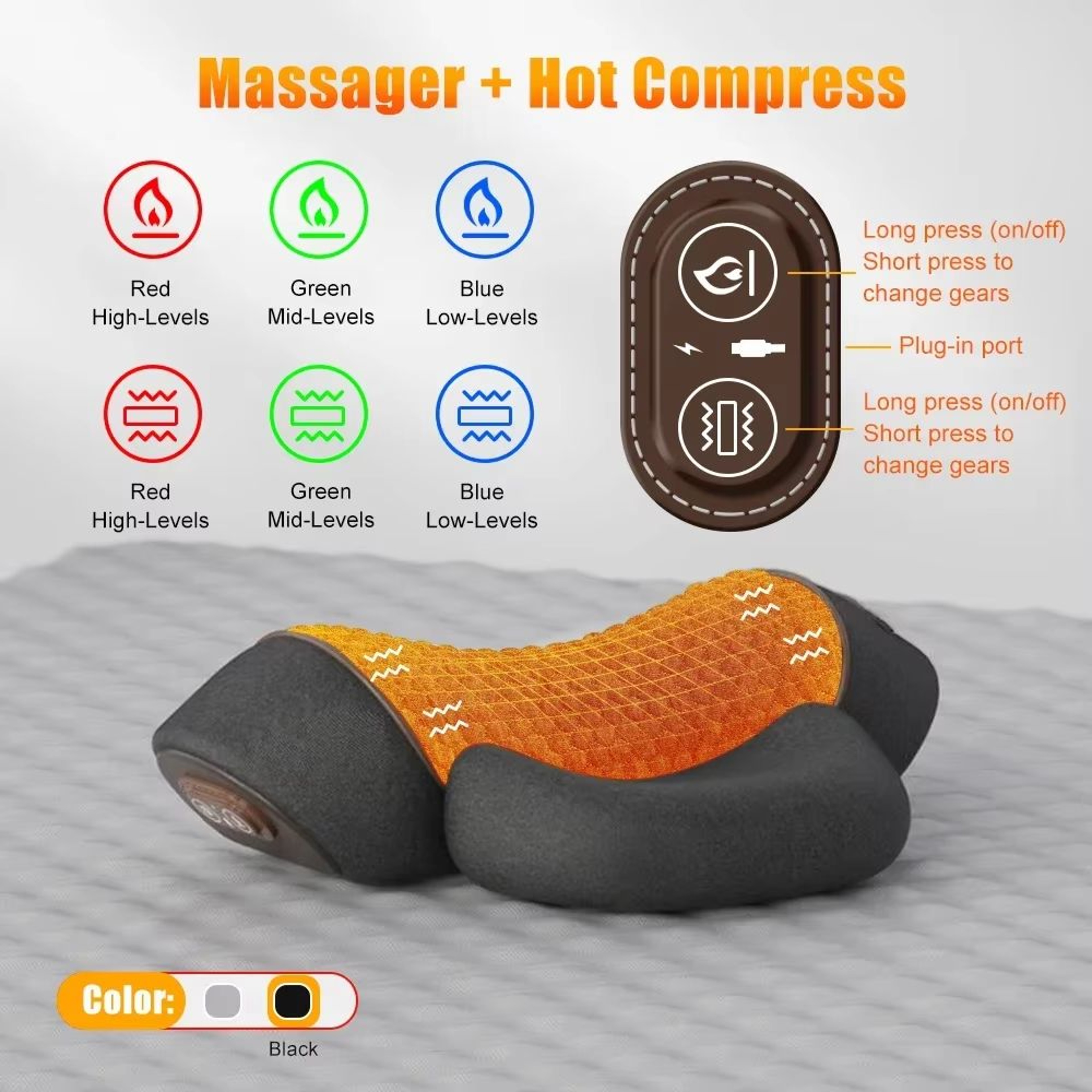 3in1 Heated Neck Massager Pillow With Traction And Deep Tissue For Posture Support 6