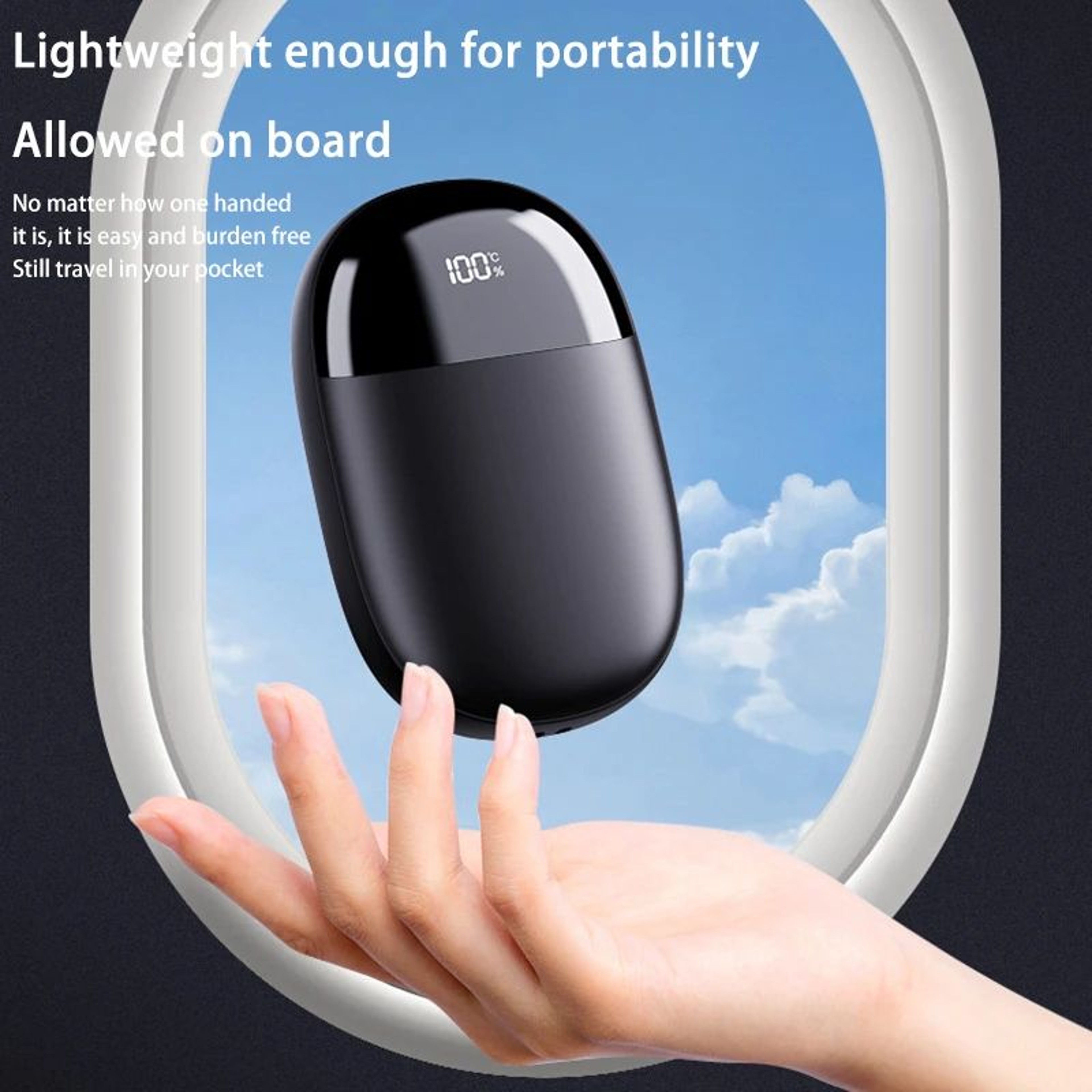 Portable Digital Hand Warmer With Adjustable Temperature DoubleSided Heating And Large Capacity Bat 3