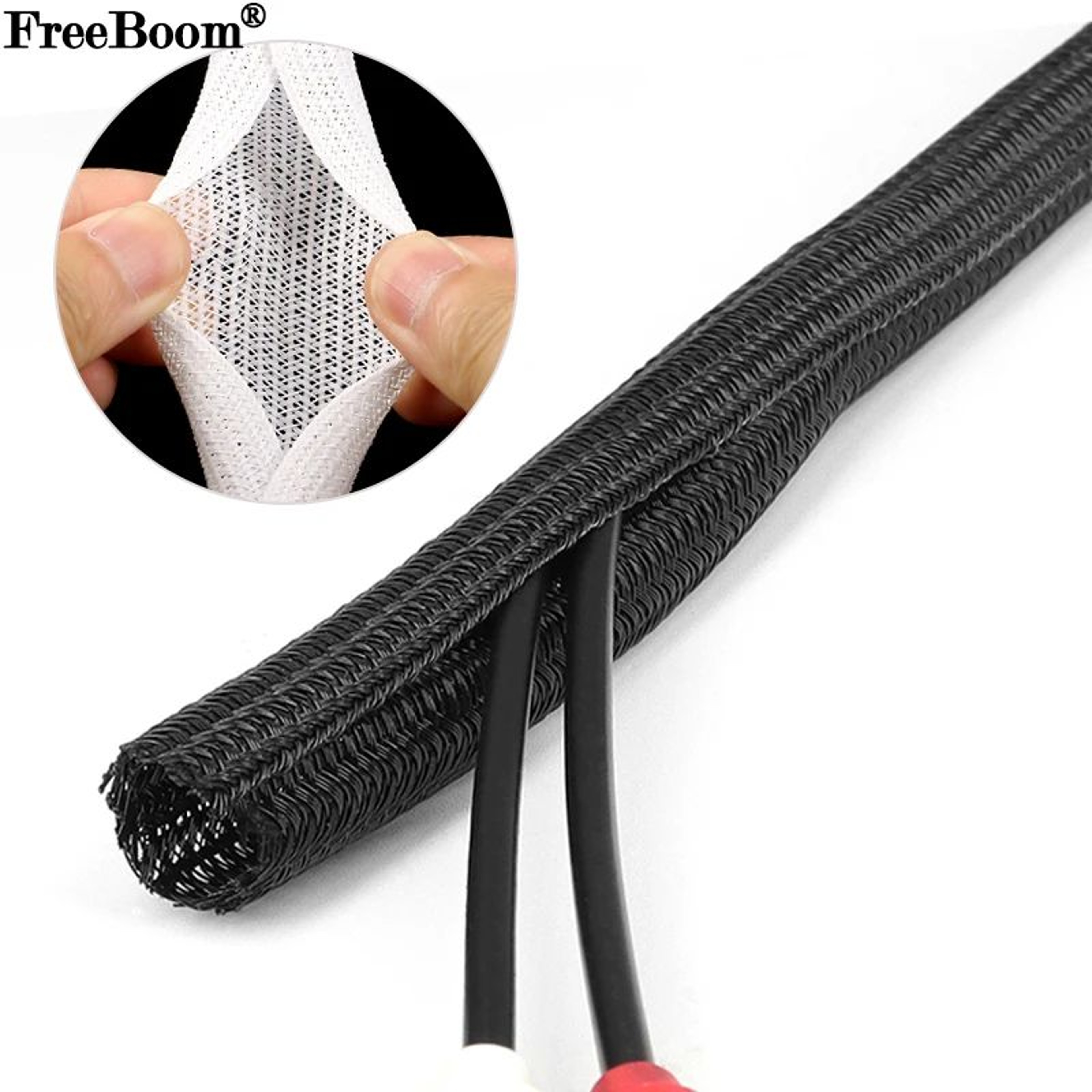 Flexible PET Braided Expandable Cable Sleeve Wire Organizer  Protector 250 Mm 0