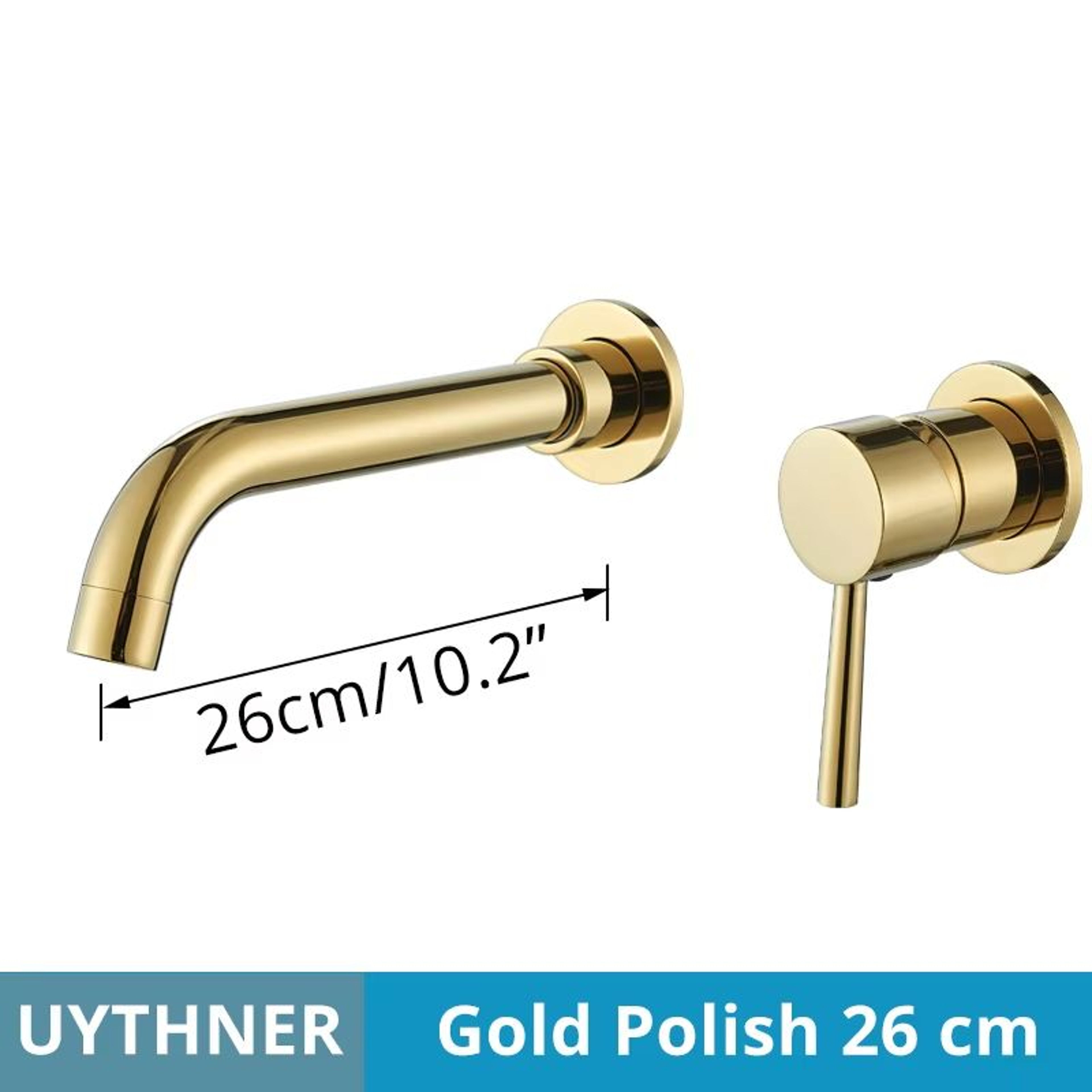Brushed Gold  Black Concealed Wall Mounted Basin Faucet Mixer 20