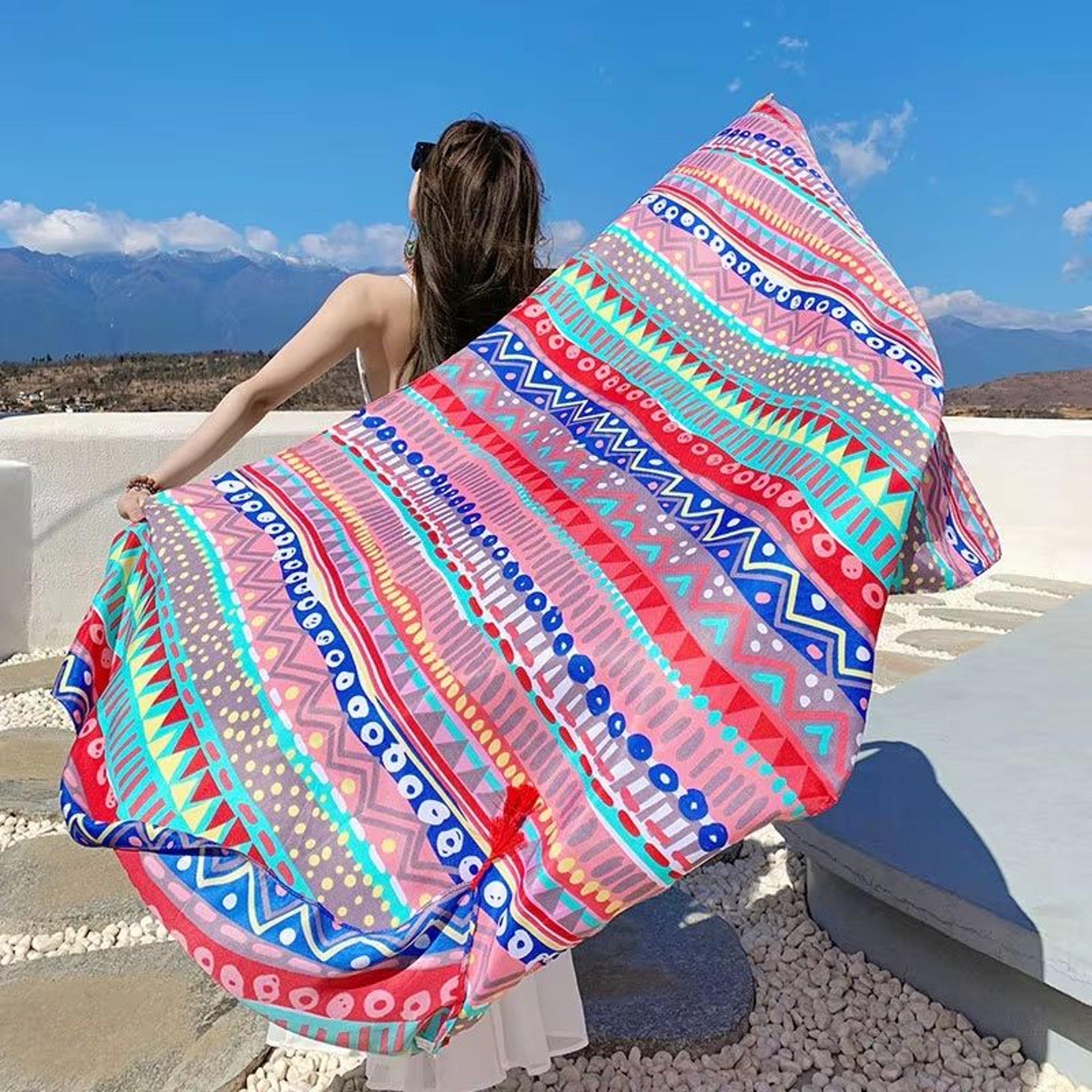 Large 3543x7087in Beach Sarong Wrap Scarf For Sunscreen And Travel 12
