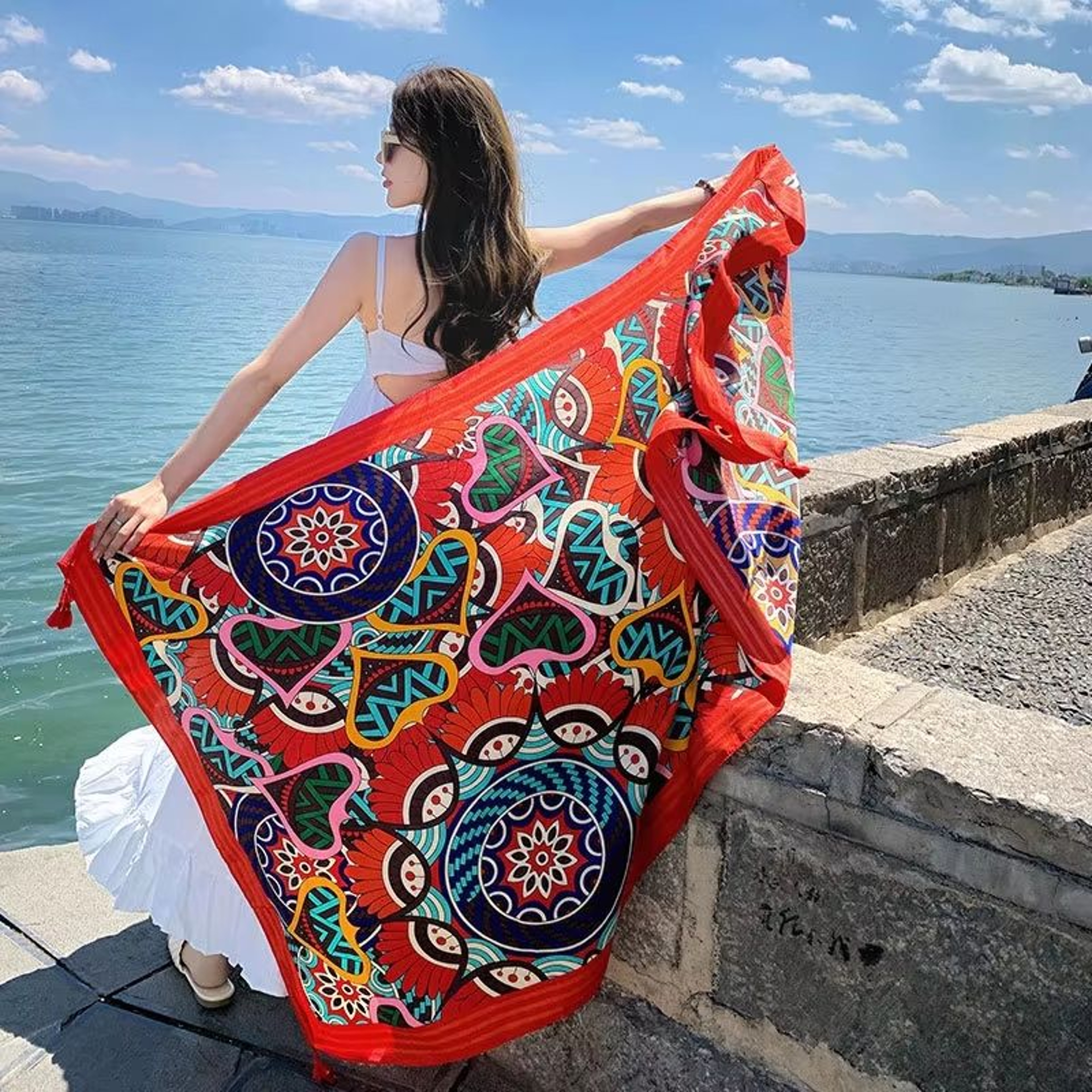 Large 3543x7087in Beach Sarong Wrap Scarf For Sunscreen And Travel 16
