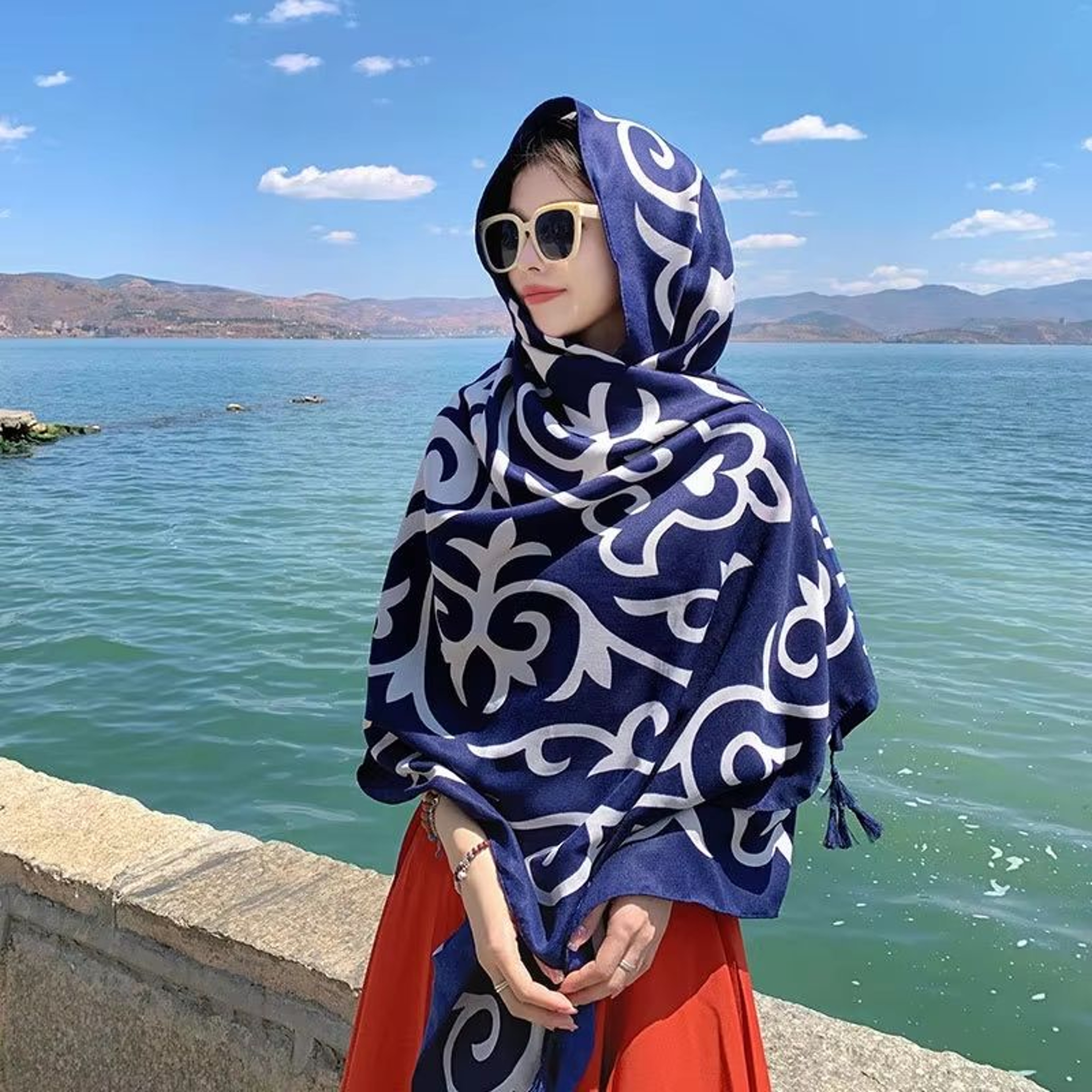 Large 3543x7087in Beach Sarong Wrap Scarf For Sunscreen And Travel 22