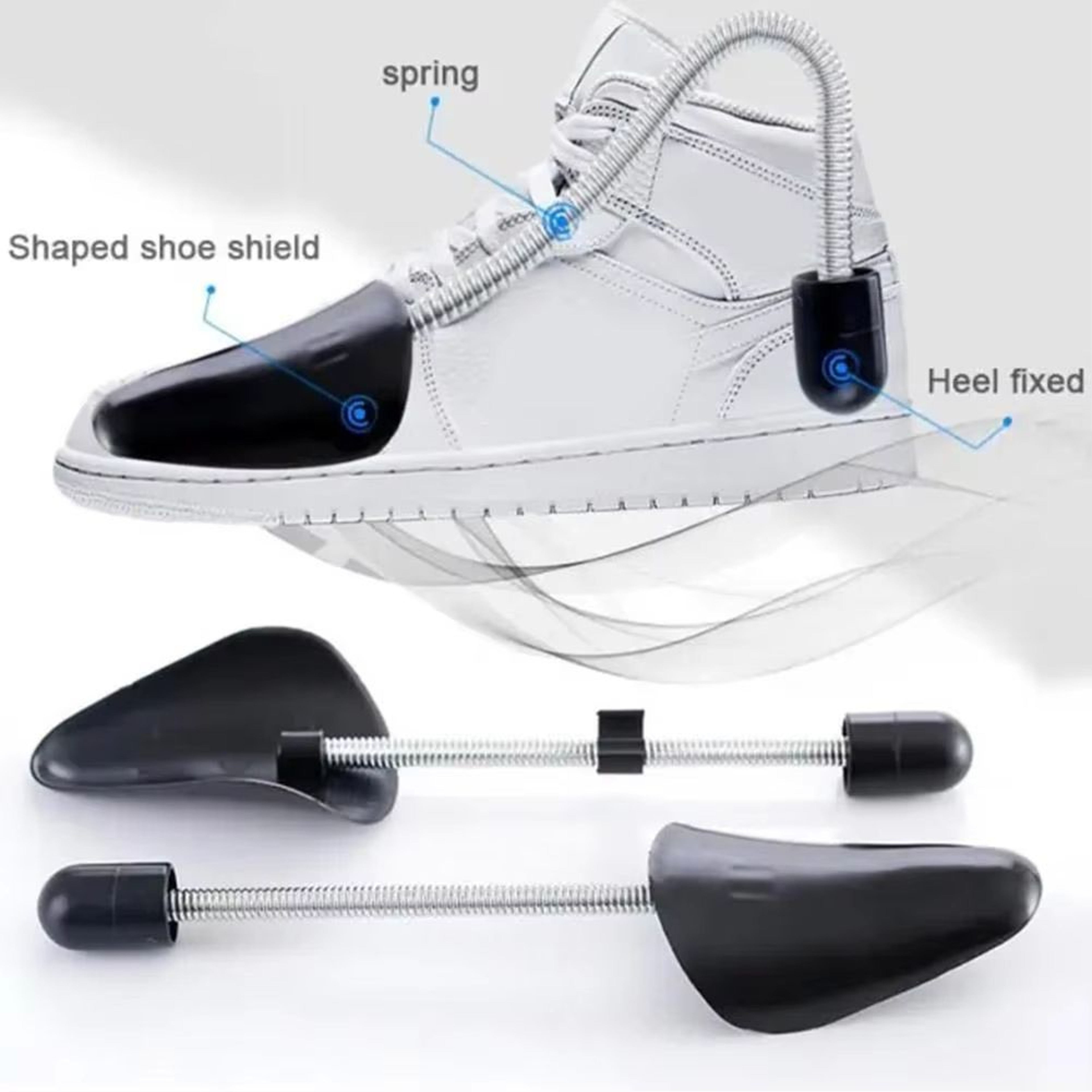 Plastic Spring Shoe Trees For Men And Women Fixed Fit Shoe Shaper Inserts 1 Pair 4