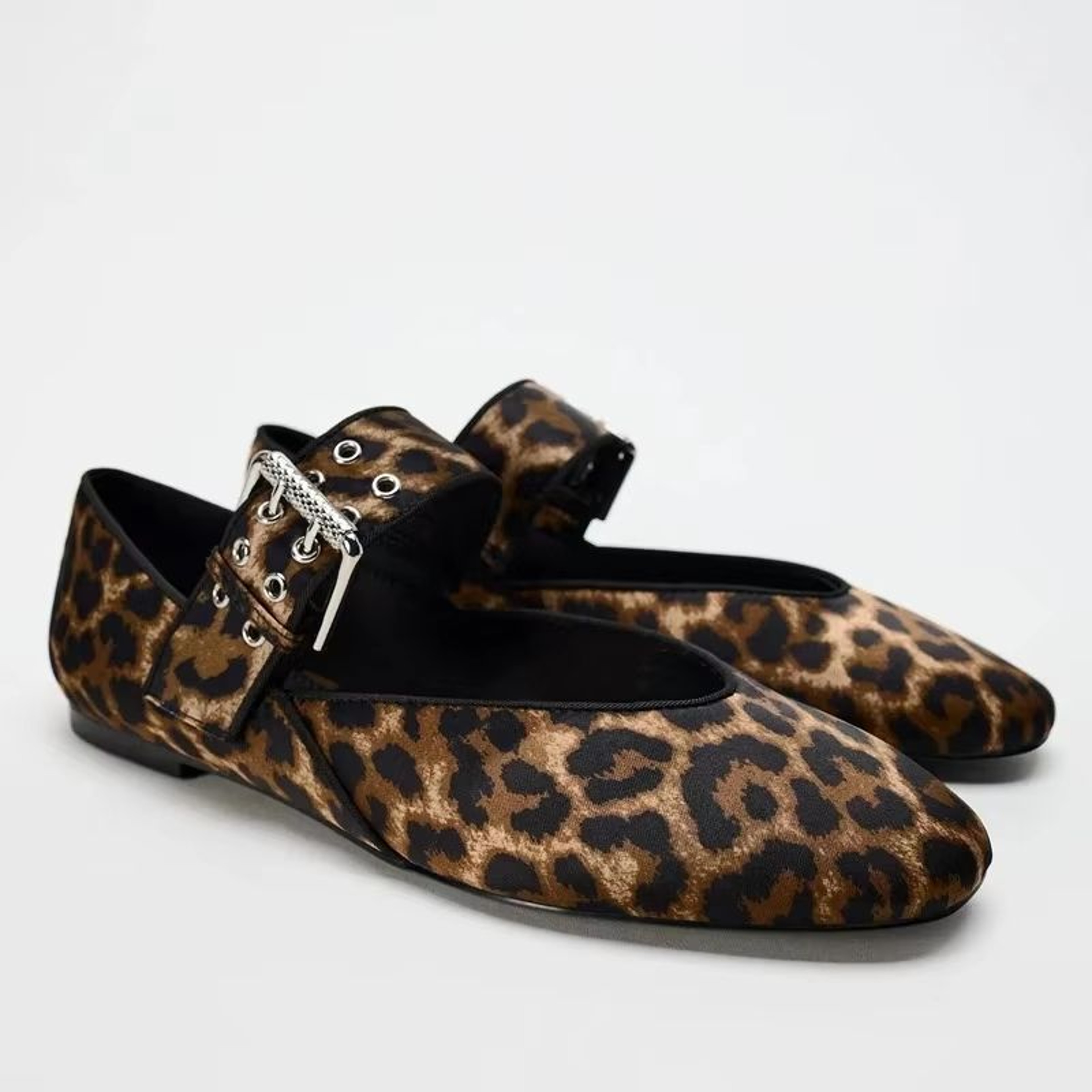 Leopard Pointed Toe Flats For Women Shallow Mouth Retro Loafer Ballerinas For Fall 6