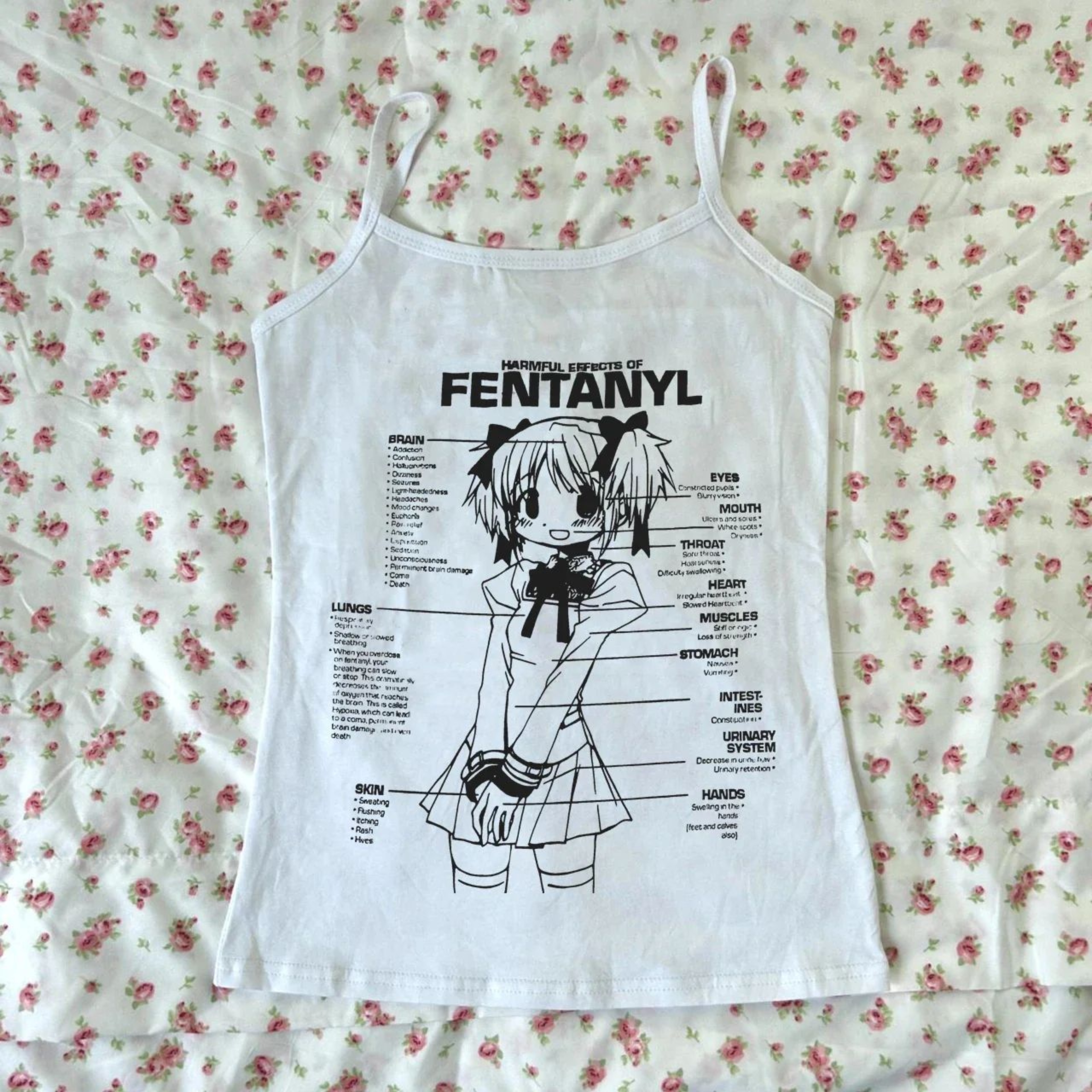 Streetwear Cartoon Print Graphic Crop Tank Top For Women 0