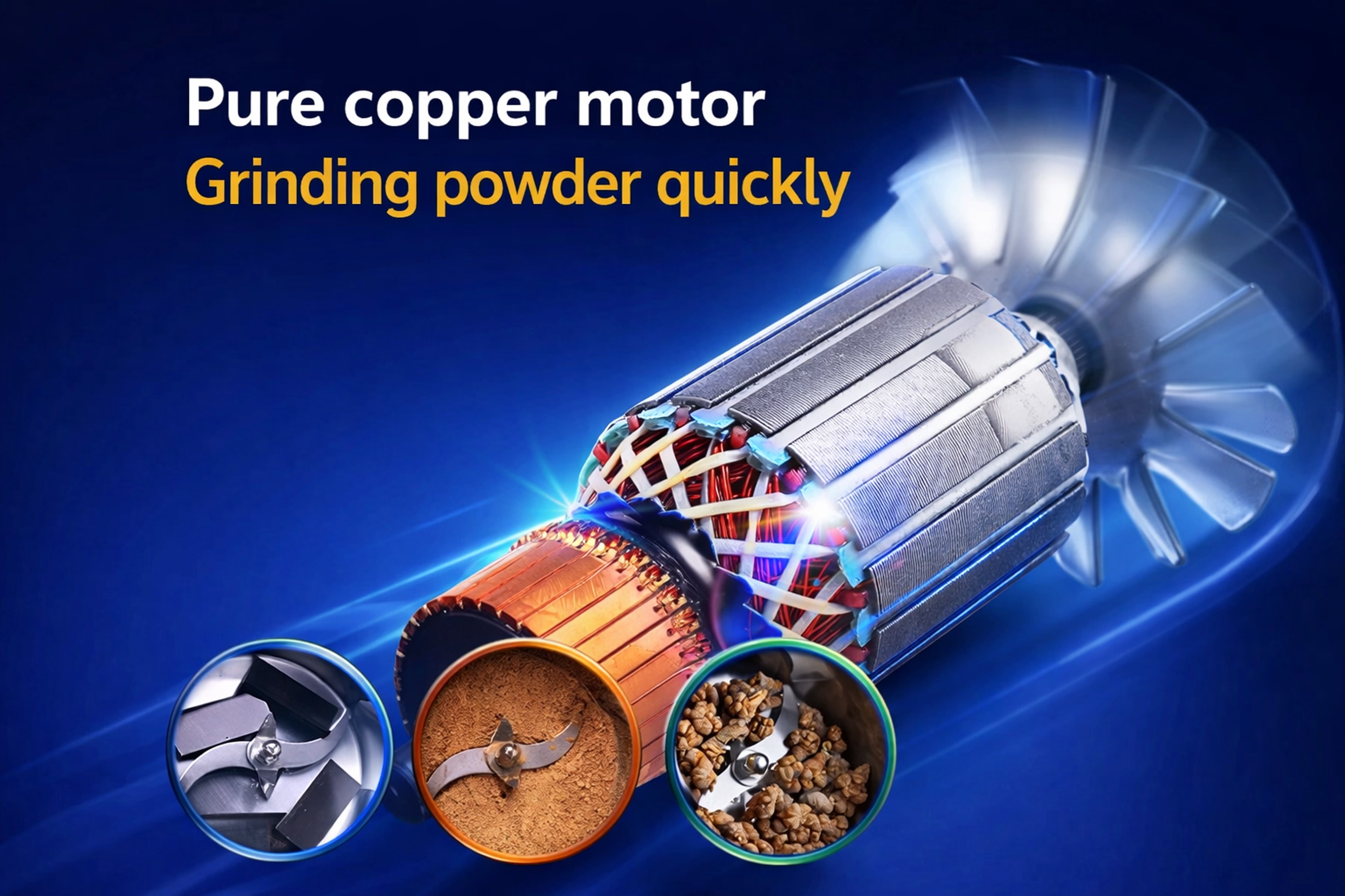 4500G Commercial Grain Grinder, High-Speed Stainless Steel Powder Mill for Spices, Cereals & Herbs – view 12