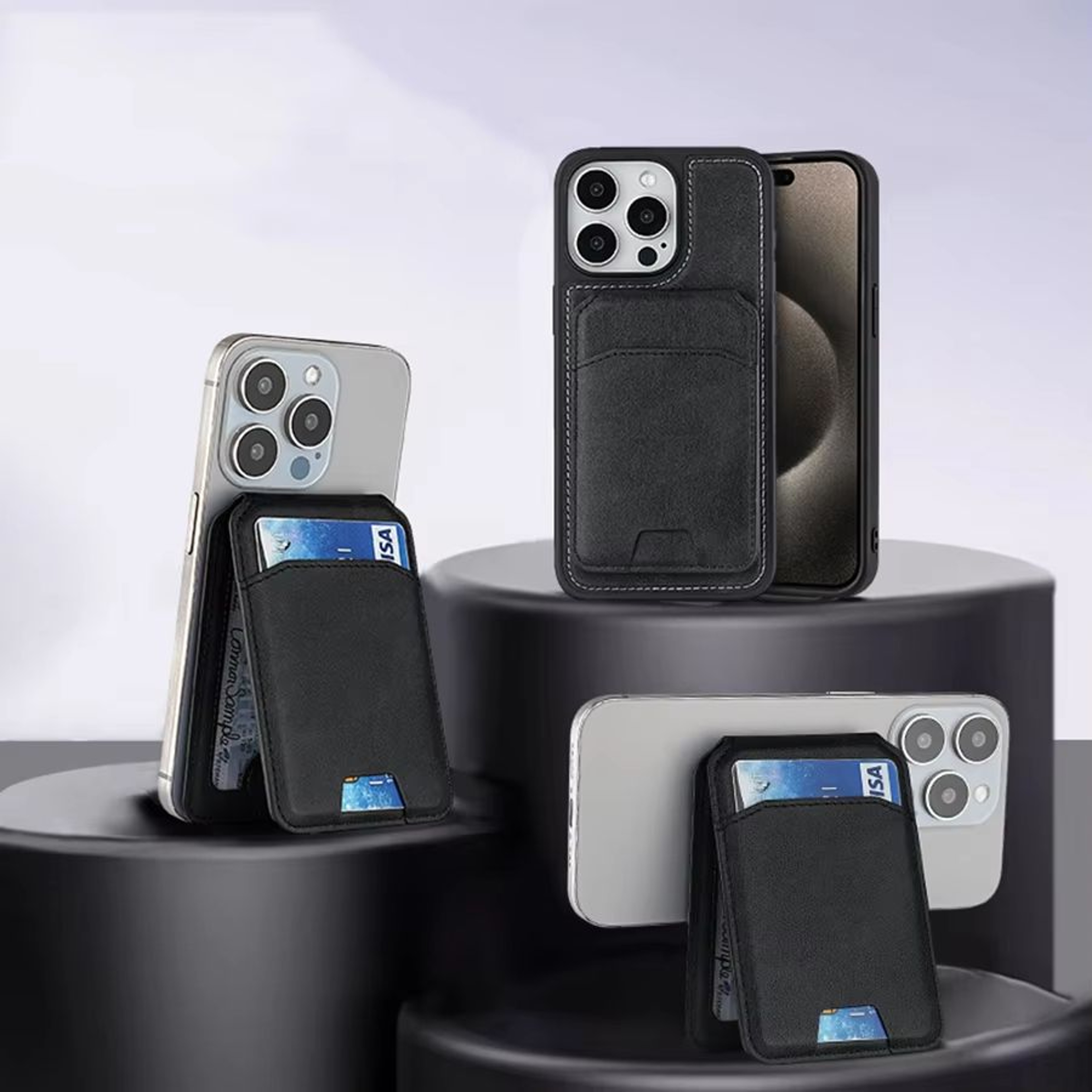 PU Leather Magnetic Card Holder Phone Case With Integrated Kickstand  Magnetic Card Holder  Phone S 1