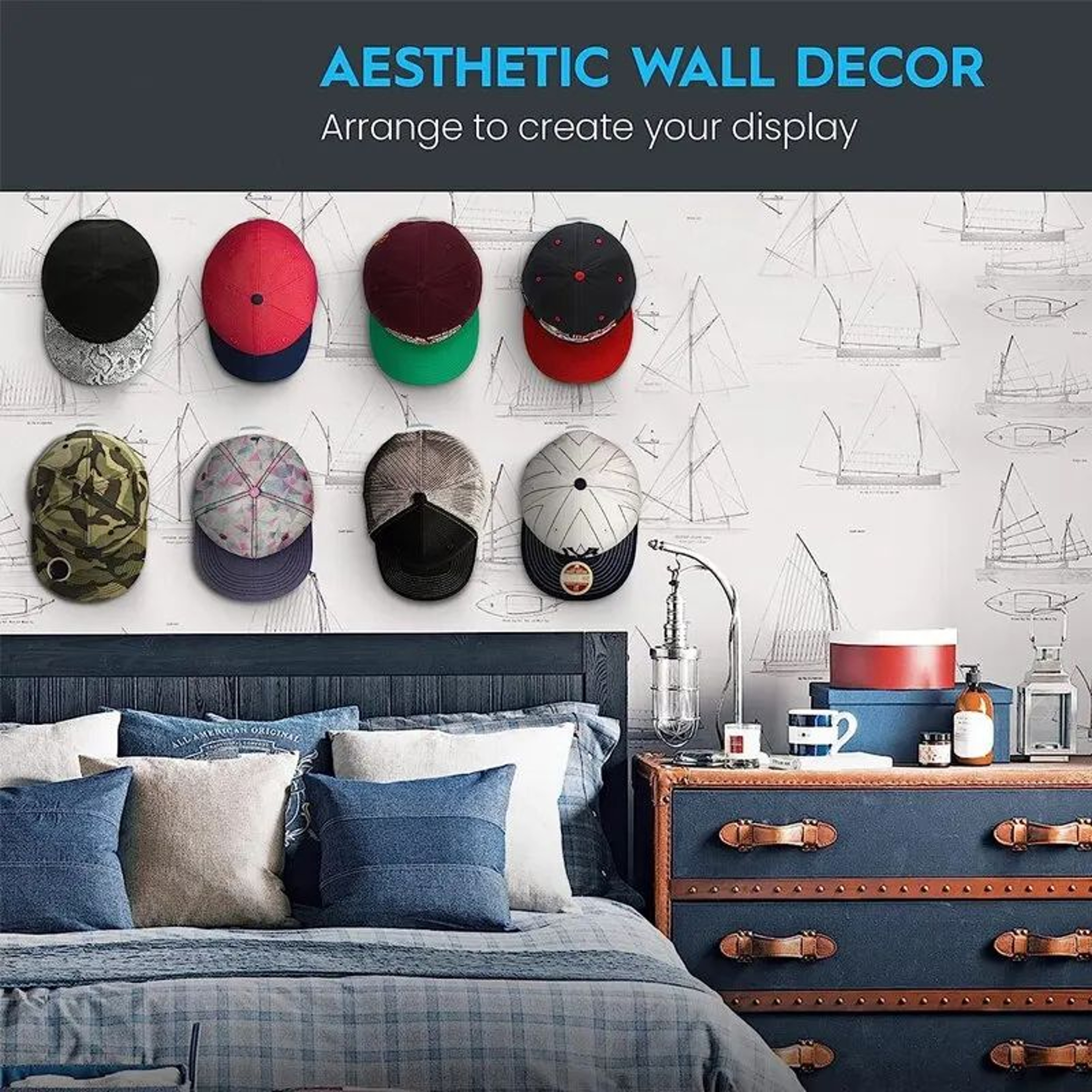 Minimalist Black Hat Hook Rack  Traceless Hat Hook  MultiUse Wall Hook Set 2