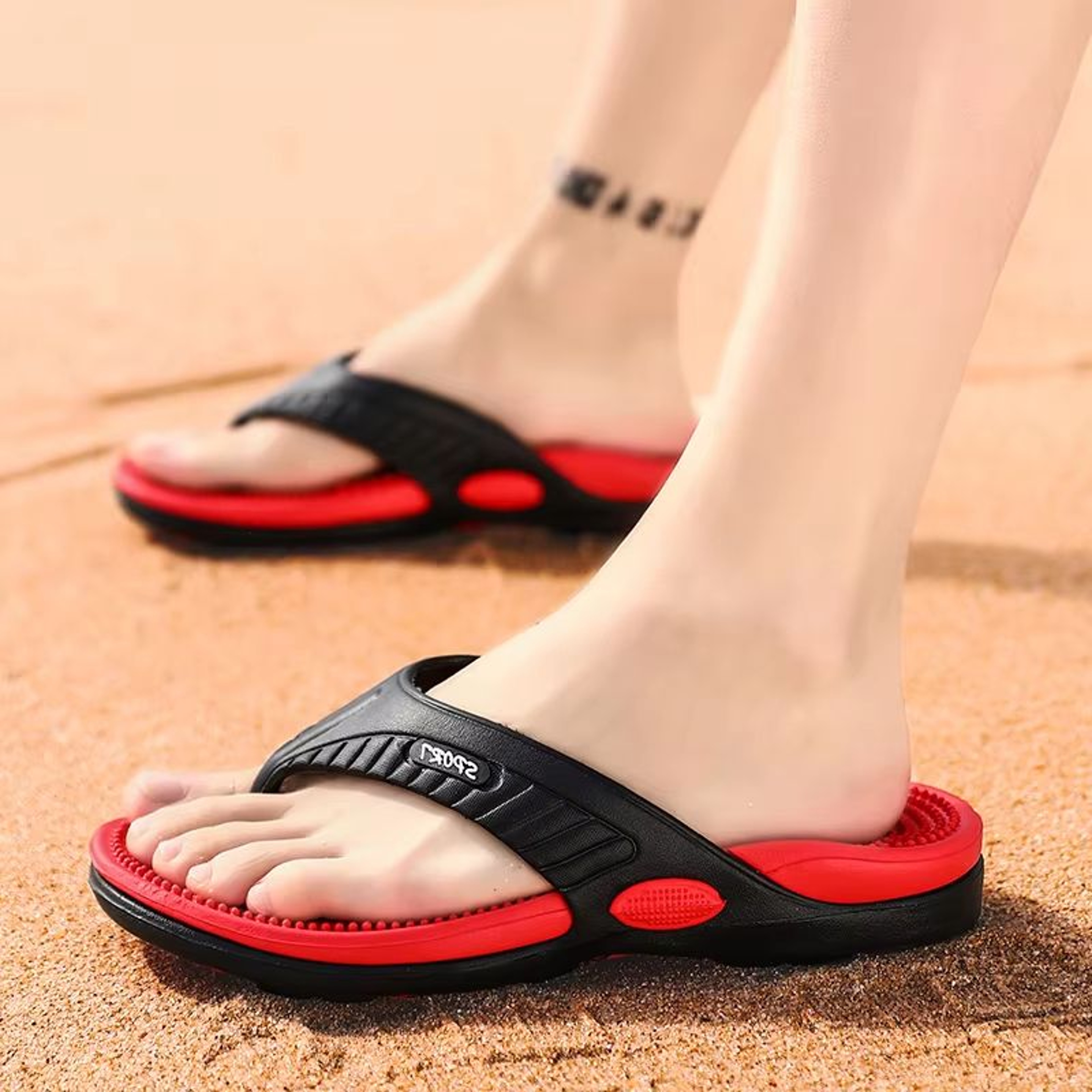 AirFlex Mens Massage EVA Beach Flip Flops Breathable Summer Sandals 4